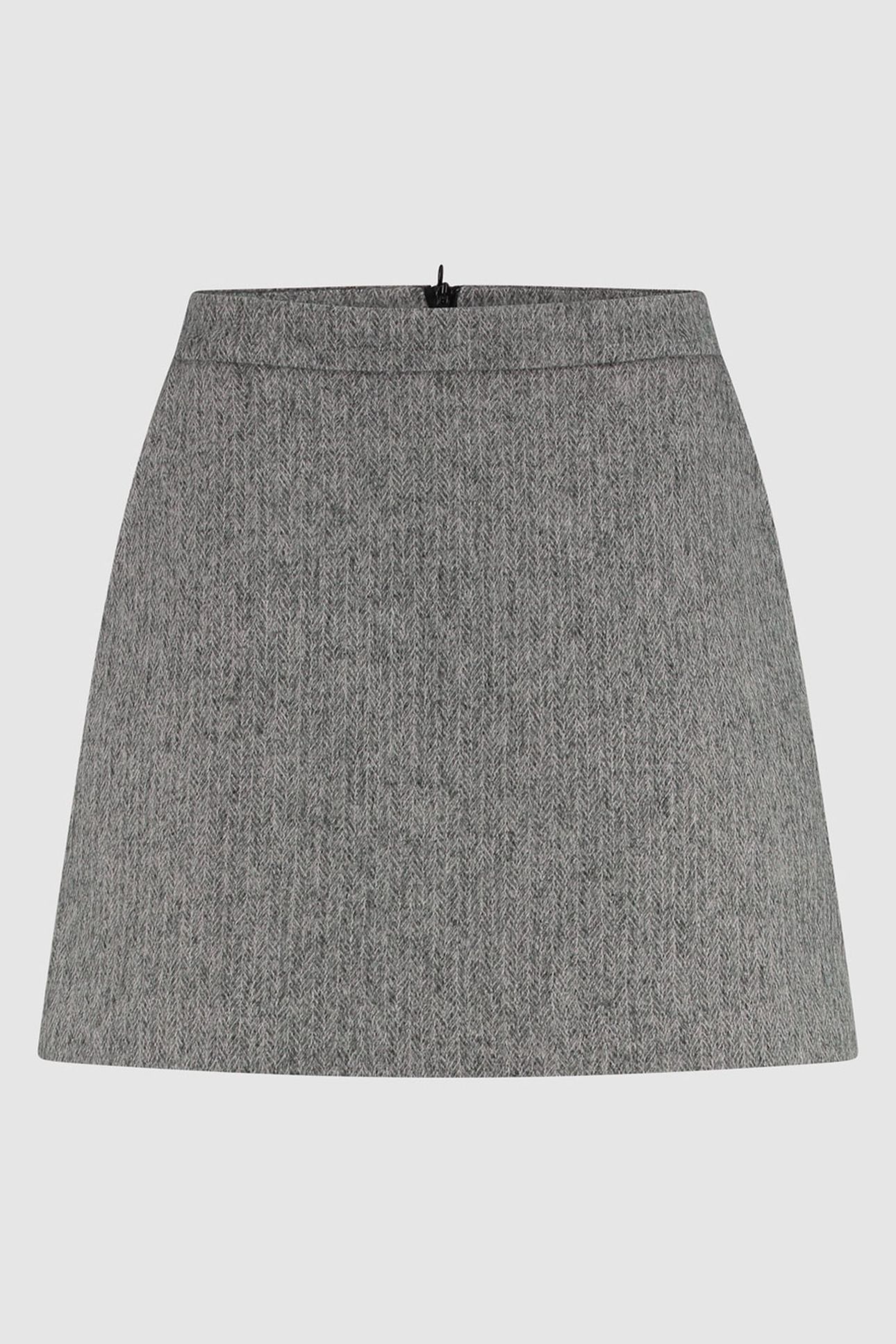 REBECCA SKIRT HERRINGBONE GREY 1