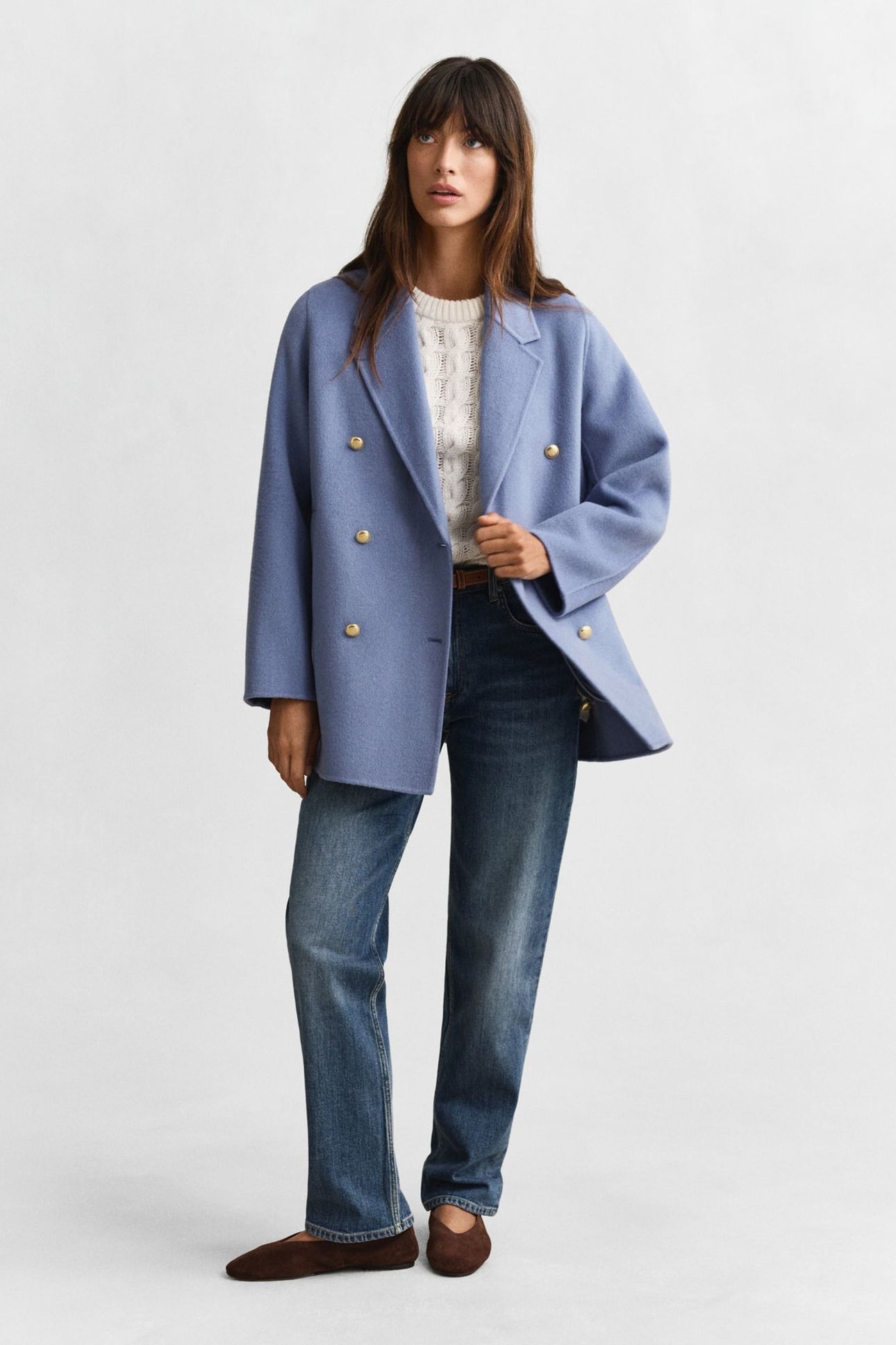 HANDSTITCHED PEACOAT FADED DENIM 1