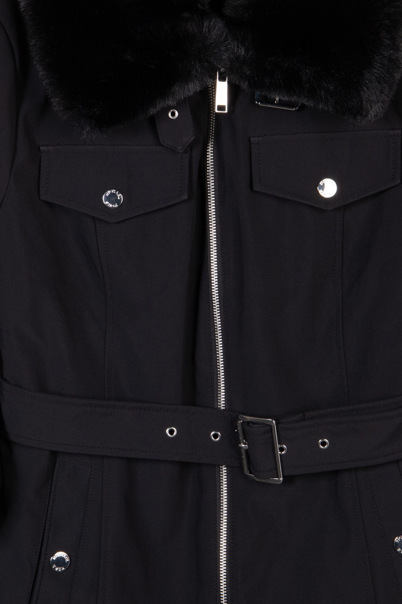 BELTED SOFTSHELL FAUX FUR BLACK 4