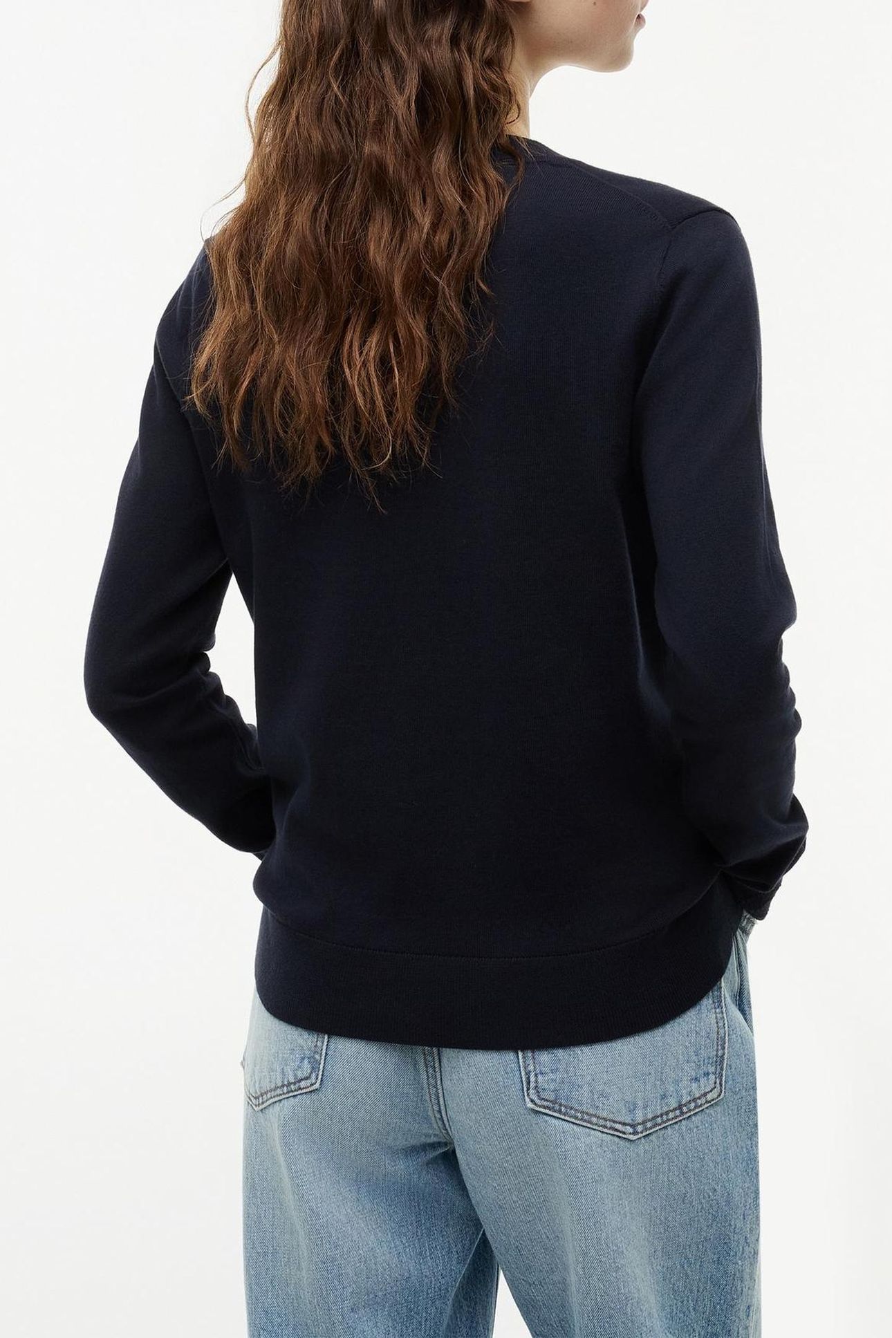 CO JERSEY STITCH V-NECK NAVY BLUE 5
