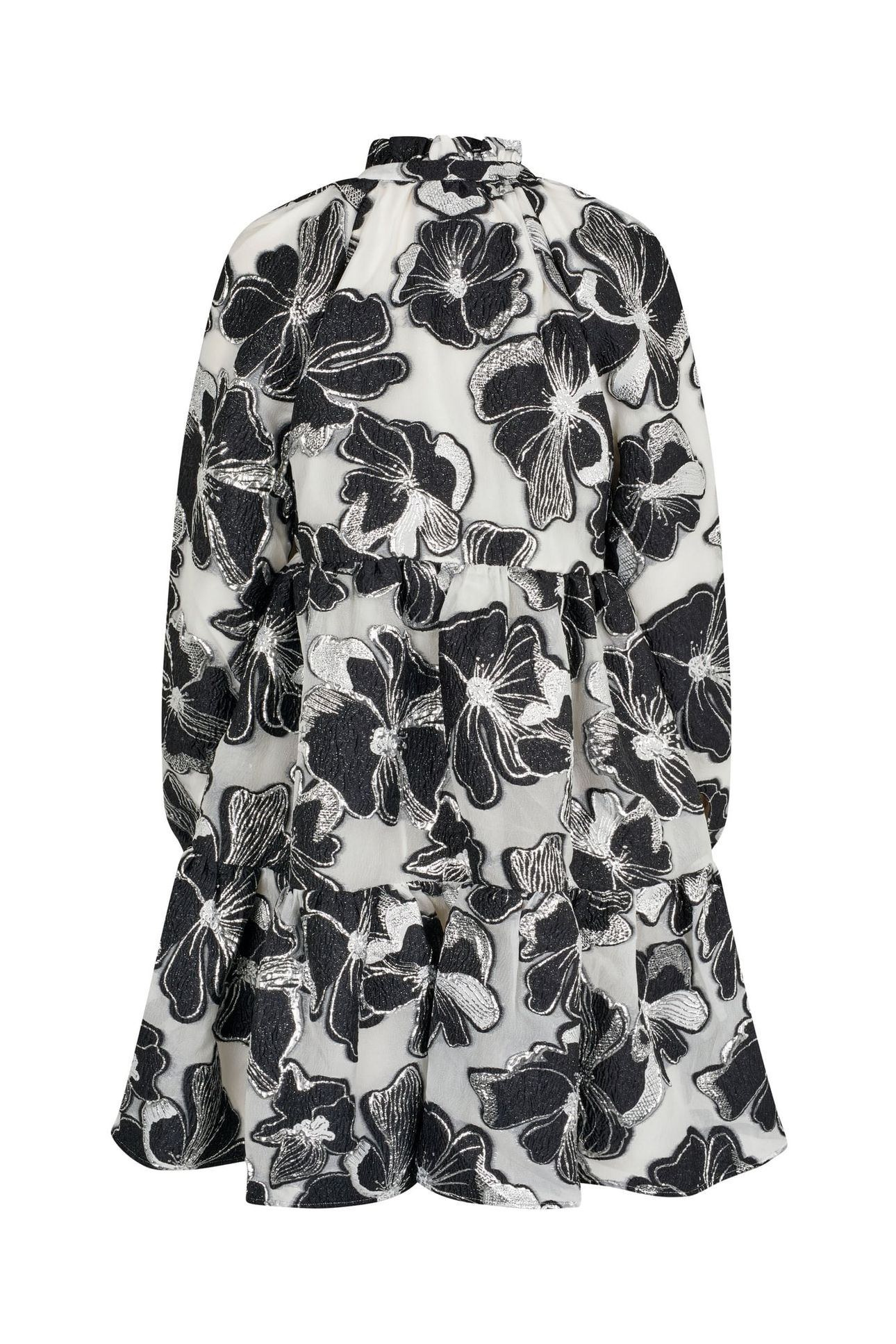 TIER VOLUMINOUS RUFFLE MINI DRESS ANEMONE JACQUARD 4