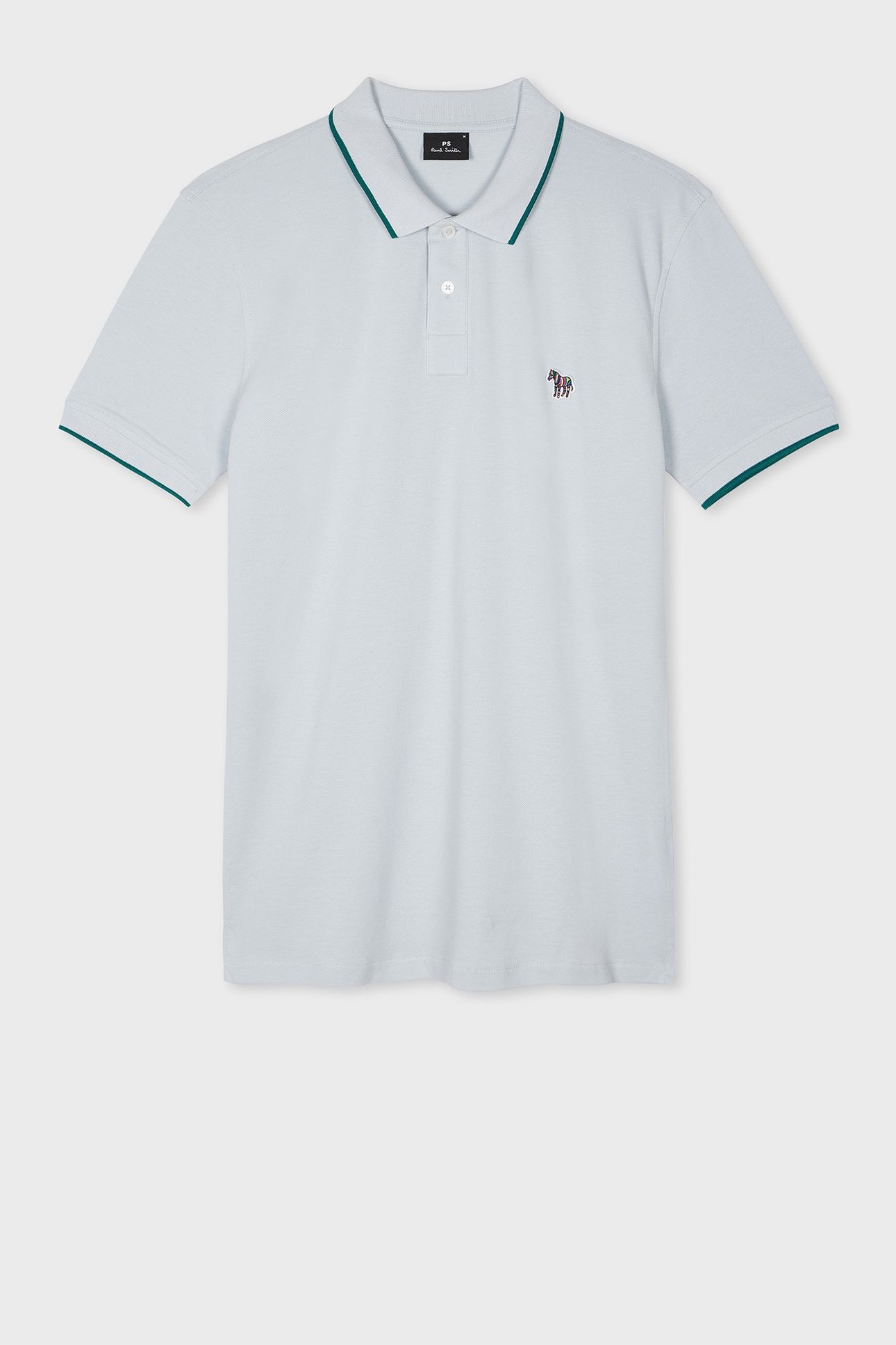 MENS SLIM POLO SS ZEB BADGE GREY 4