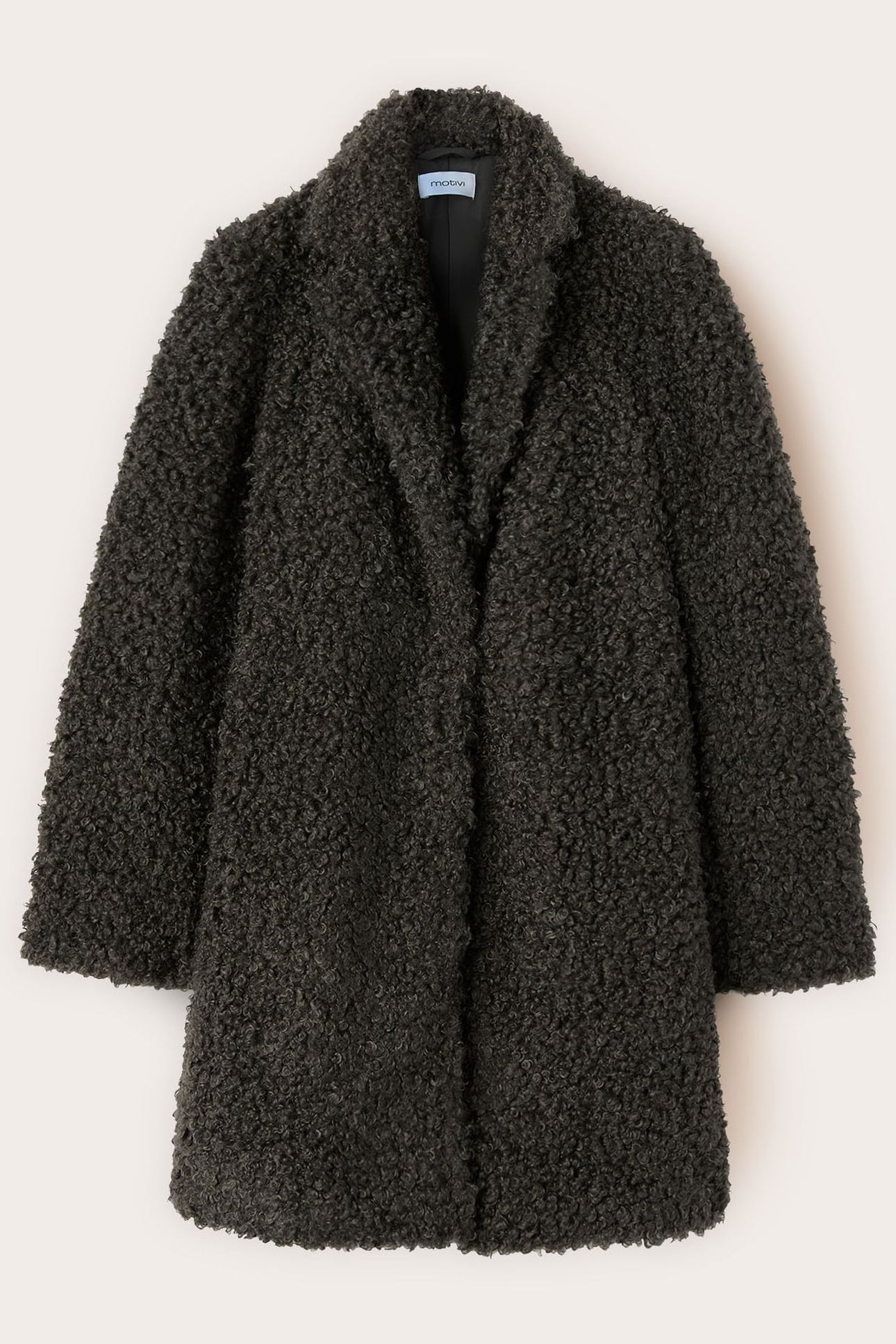 OVERSIZED BOUCLÉ WOOL COAT GREY 4