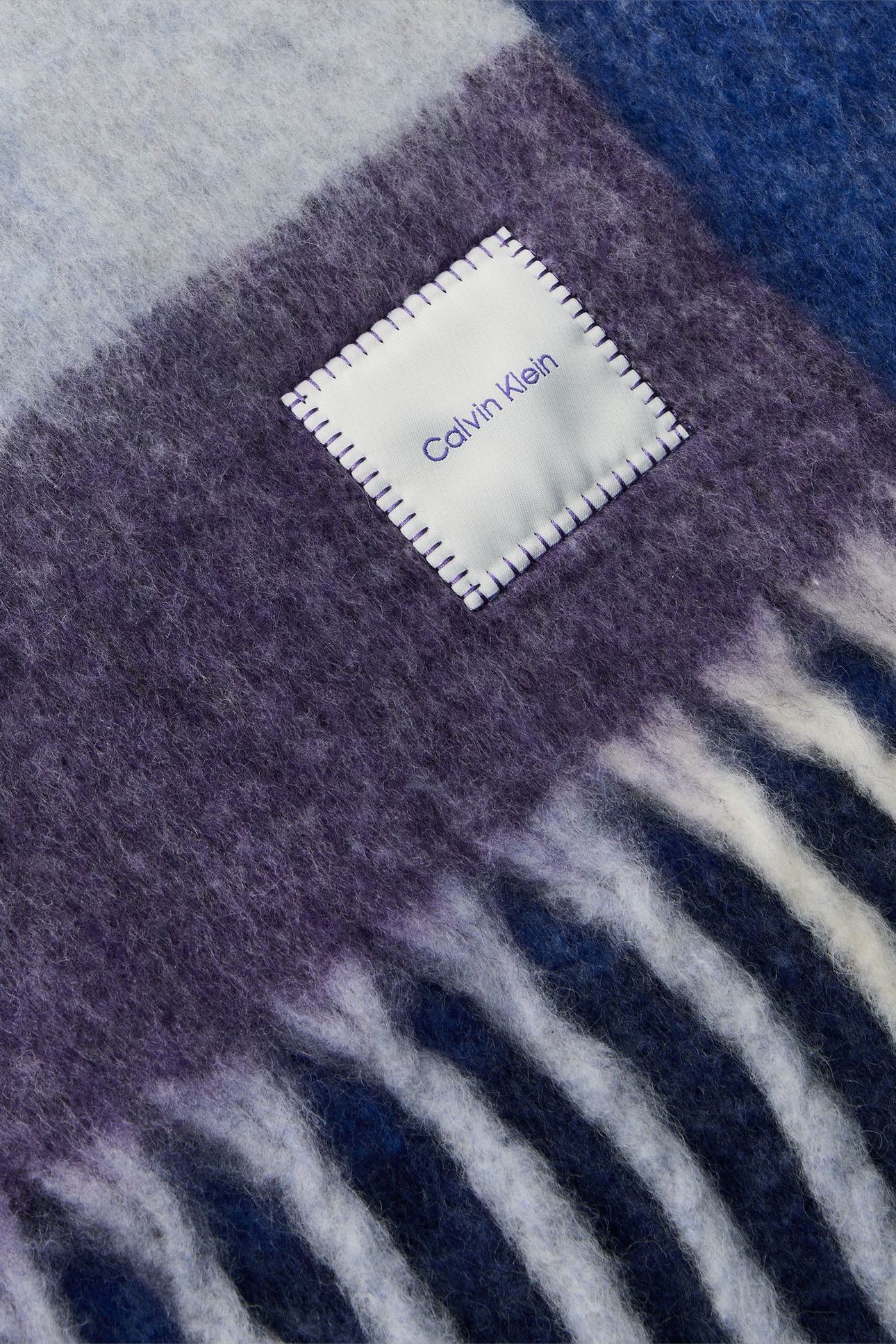 PATCH BRUSHED CHECKED SCARF PURPLE OPULENCE 3