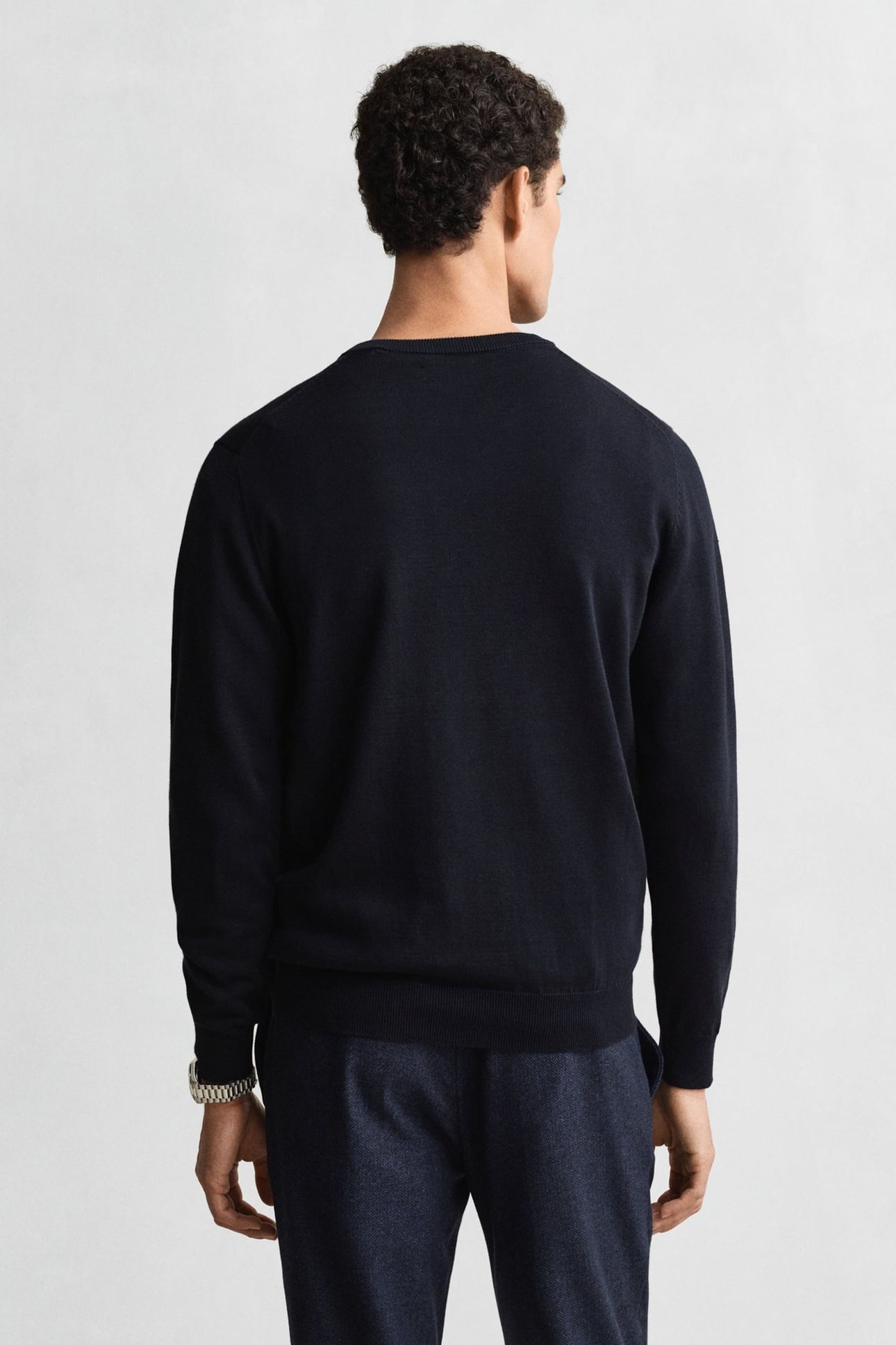CLASSIC COTTON V-NECK EVENING BLUE 5