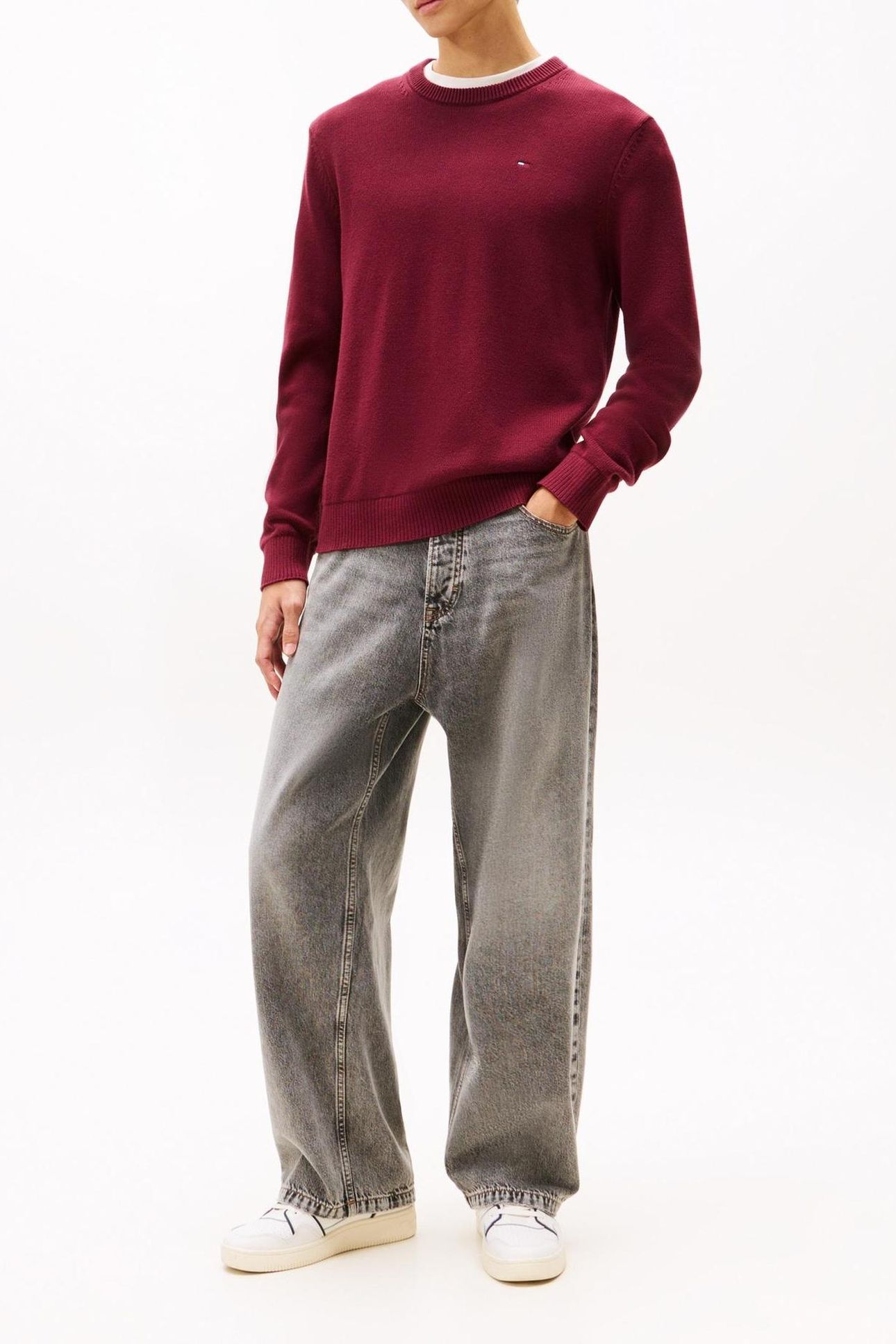 TJM SLIM ESSENTIAL SWEATER RED WINE 3