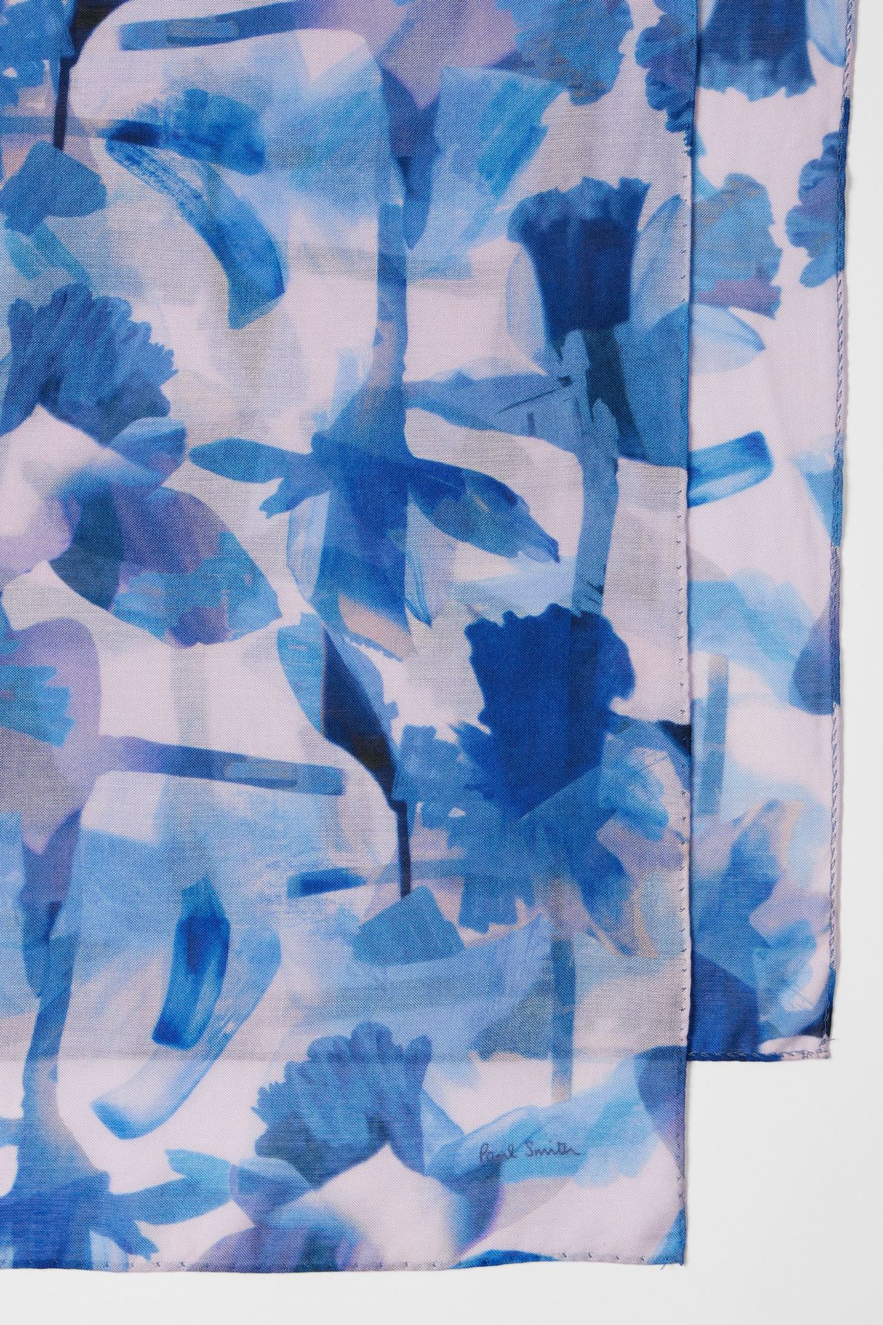 WOMEN SCARF PAINT FLORAL LIGHT PURPLE 8
