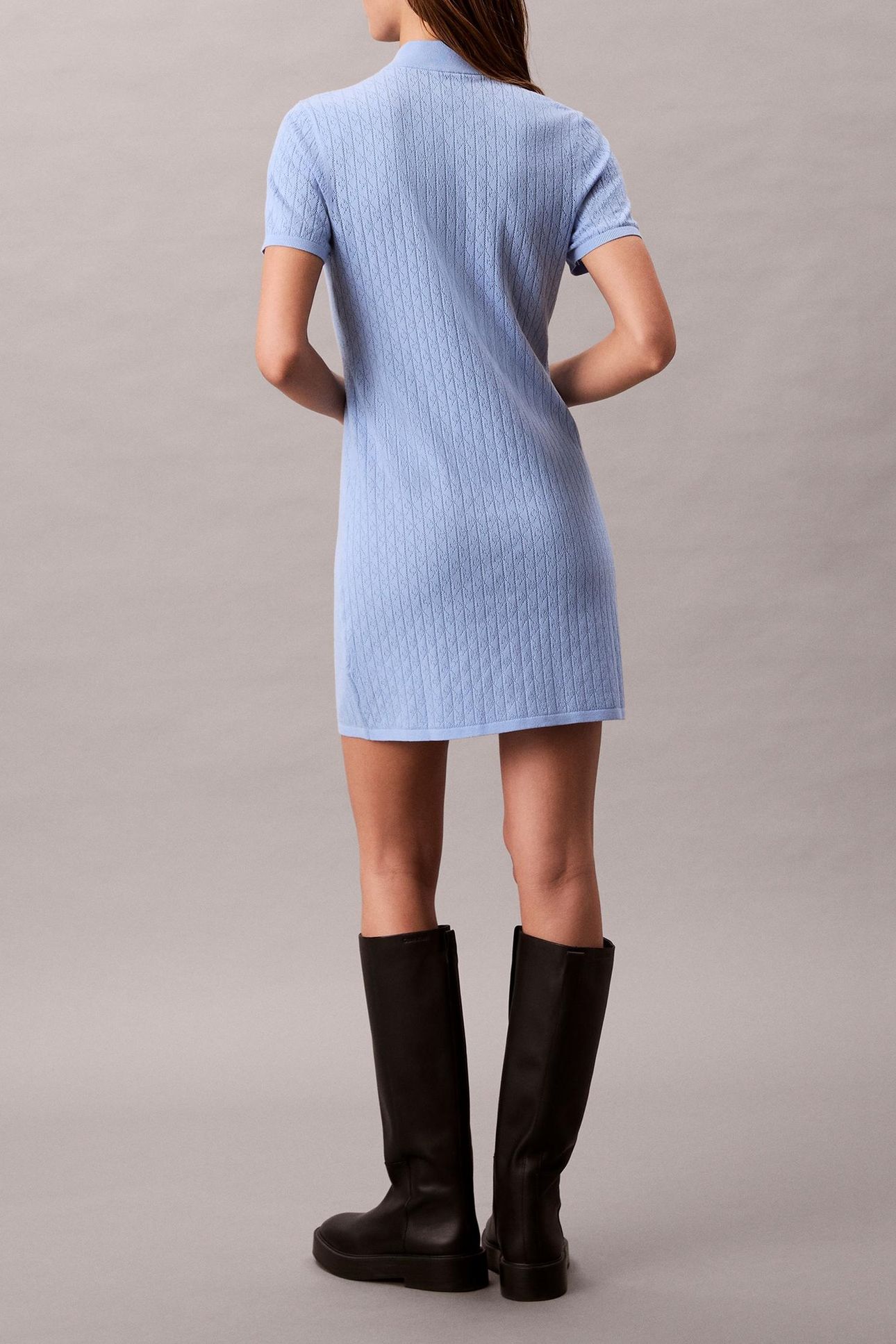 SPORTY 1/4 ZIP MINI DRESS FROZEN FJORD 2