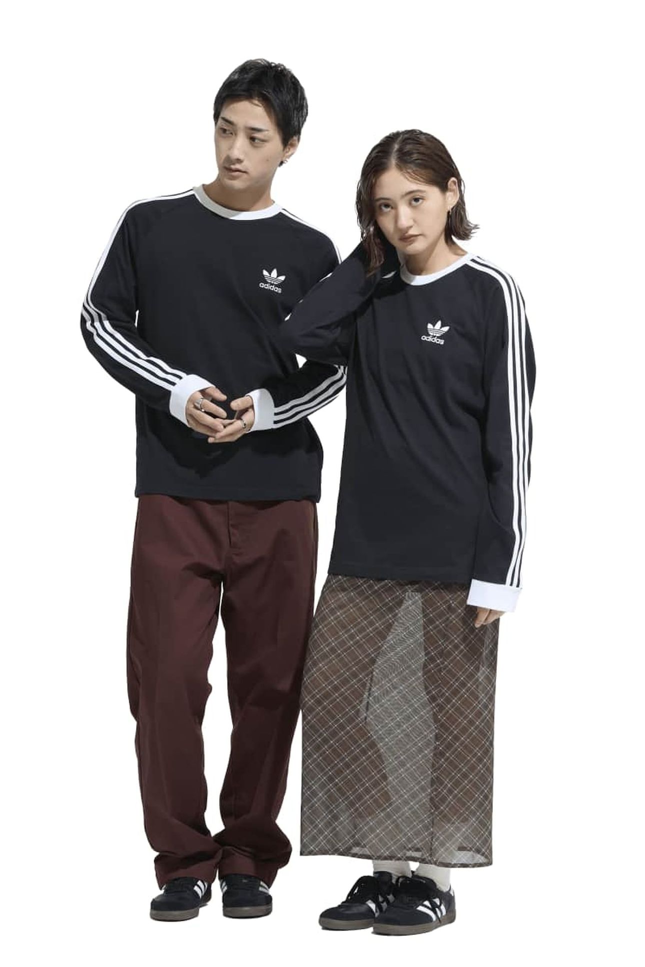 UNISEX 3-STRIPES LS T-SHIRT BLACK 2
