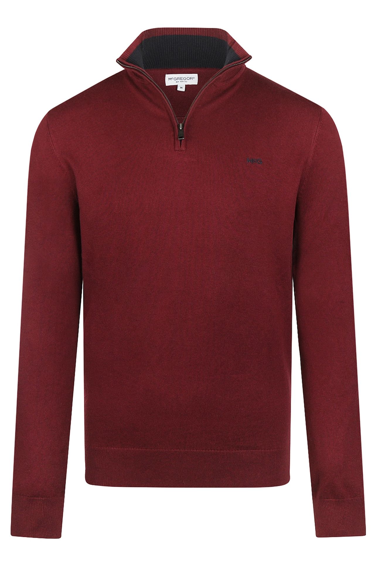 ZIP MOCK SWEATER BURGUNDY 1