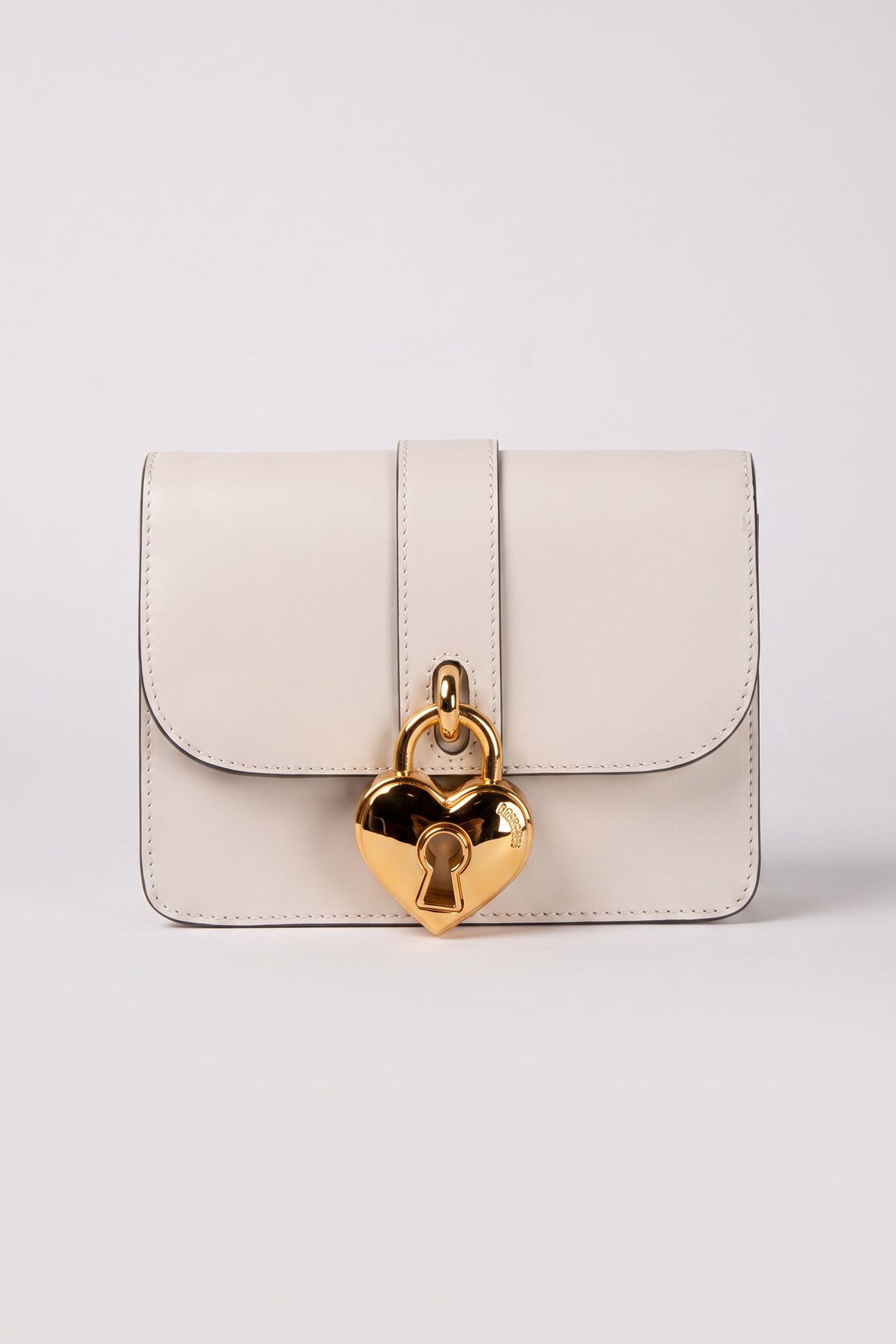 HEART LOCK CALFSKIN SHOULDER BAG WHITE 2