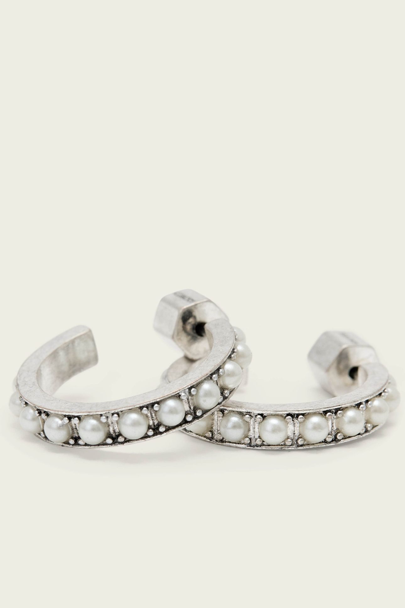 NELLIE LRG HOOP WARM SILVER 2