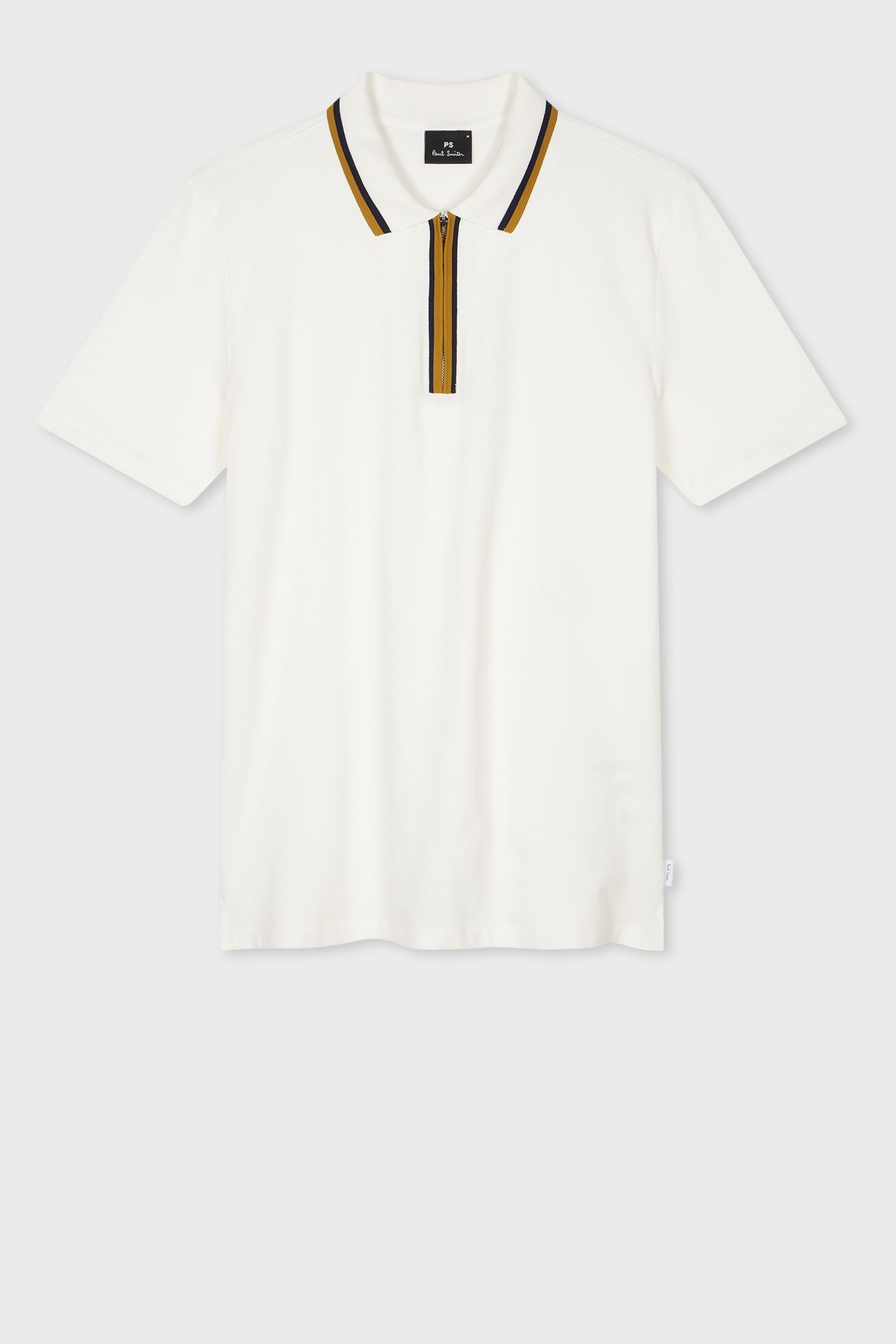 MENS REG FIT HALF ZIP POLO OFF WHITE 4