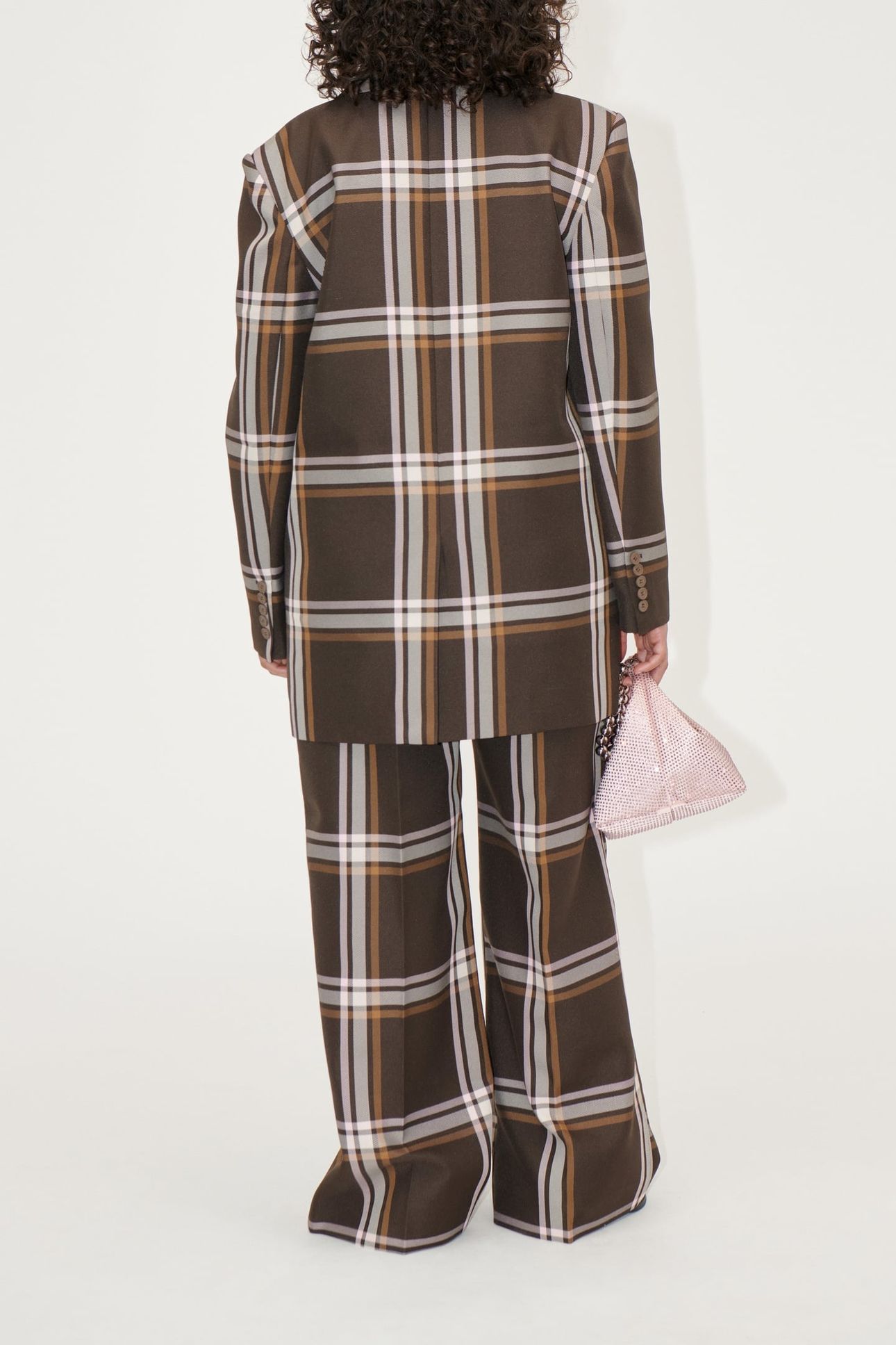 FRONT PLEAT LONG STRAIGHT PANTS WEAVED CHECKS 6