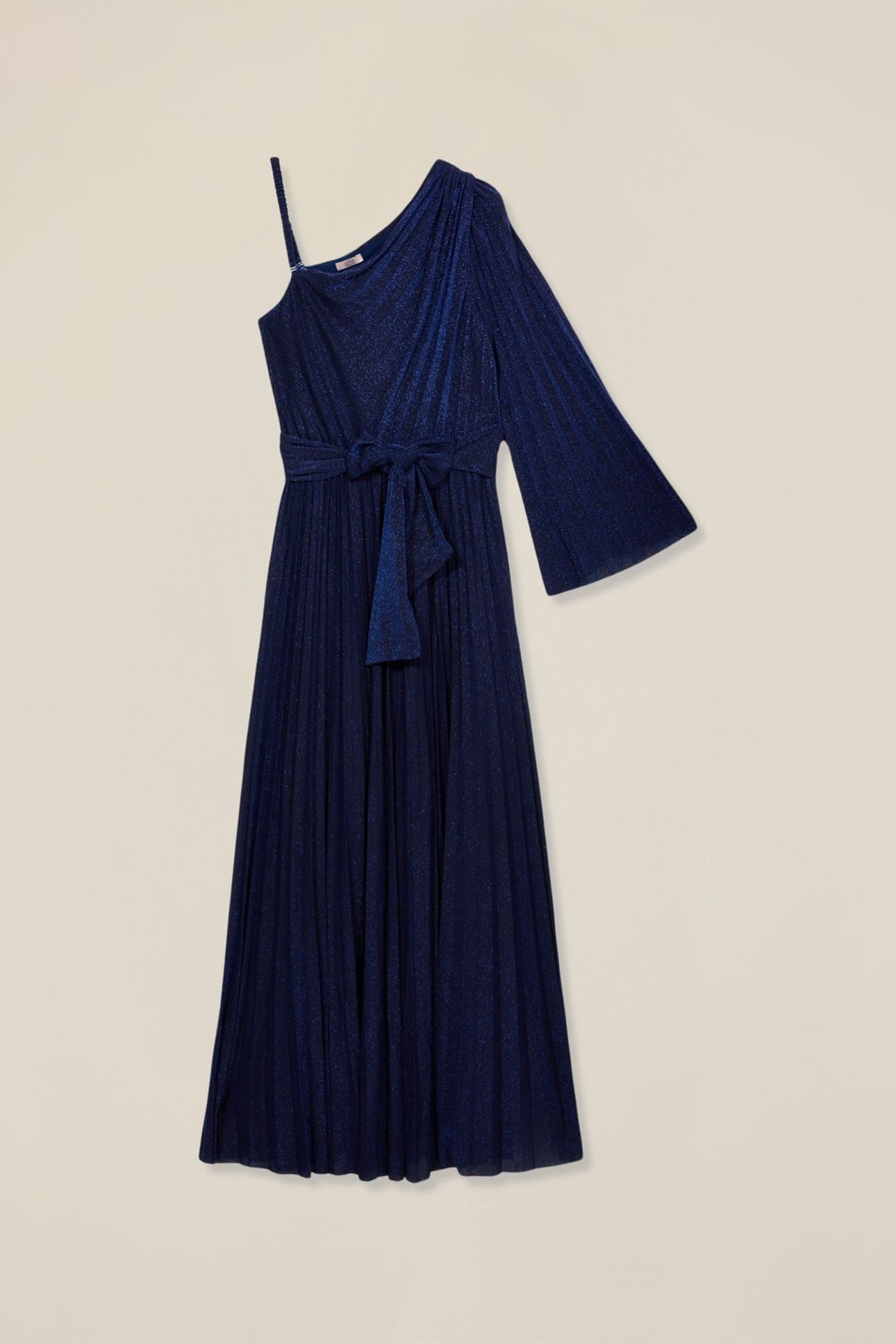 ONE-SHOULDER DRESS IN LUREX JERSEY BLUE 3