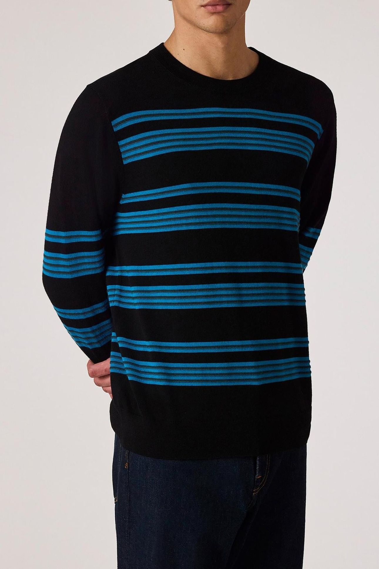 MENS SWEATER CREW NECK BLACK 1
