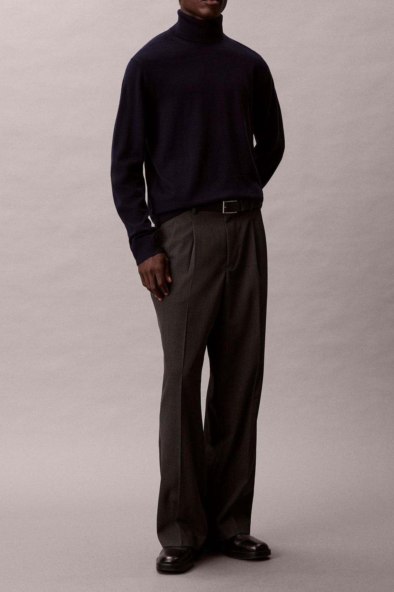 LS 100% MERINO T-NECK DARK SAPPHIRE 3