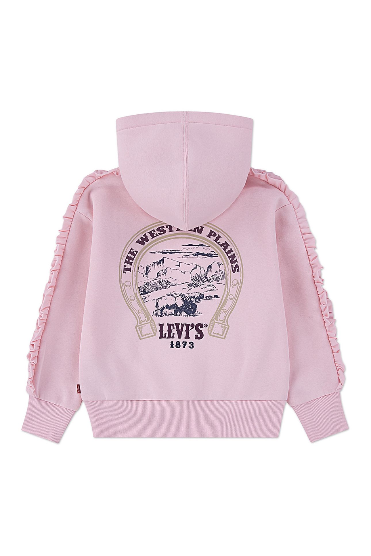 GIRLS PULLOVER HOODIE WITH RUFFLE CRYSTAL ROSE 2