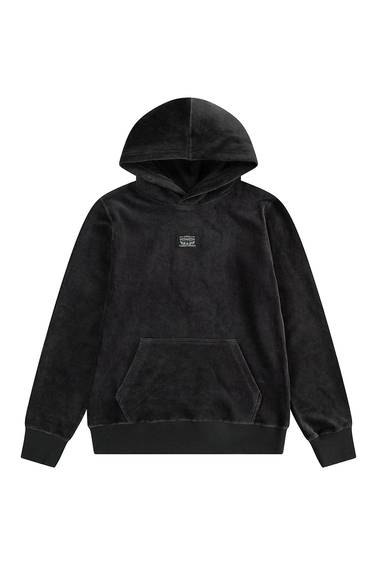 BOYS KNIT CORDUROY HOODIE PIRATE BLACK 1