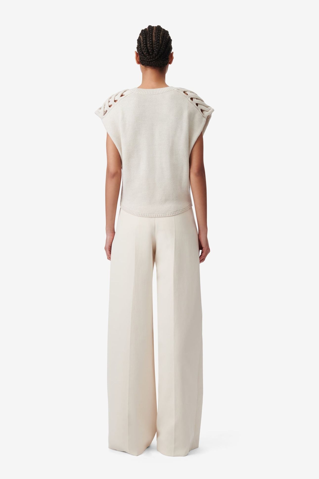 AMAYA SWEATER ECRU/WHITE 2