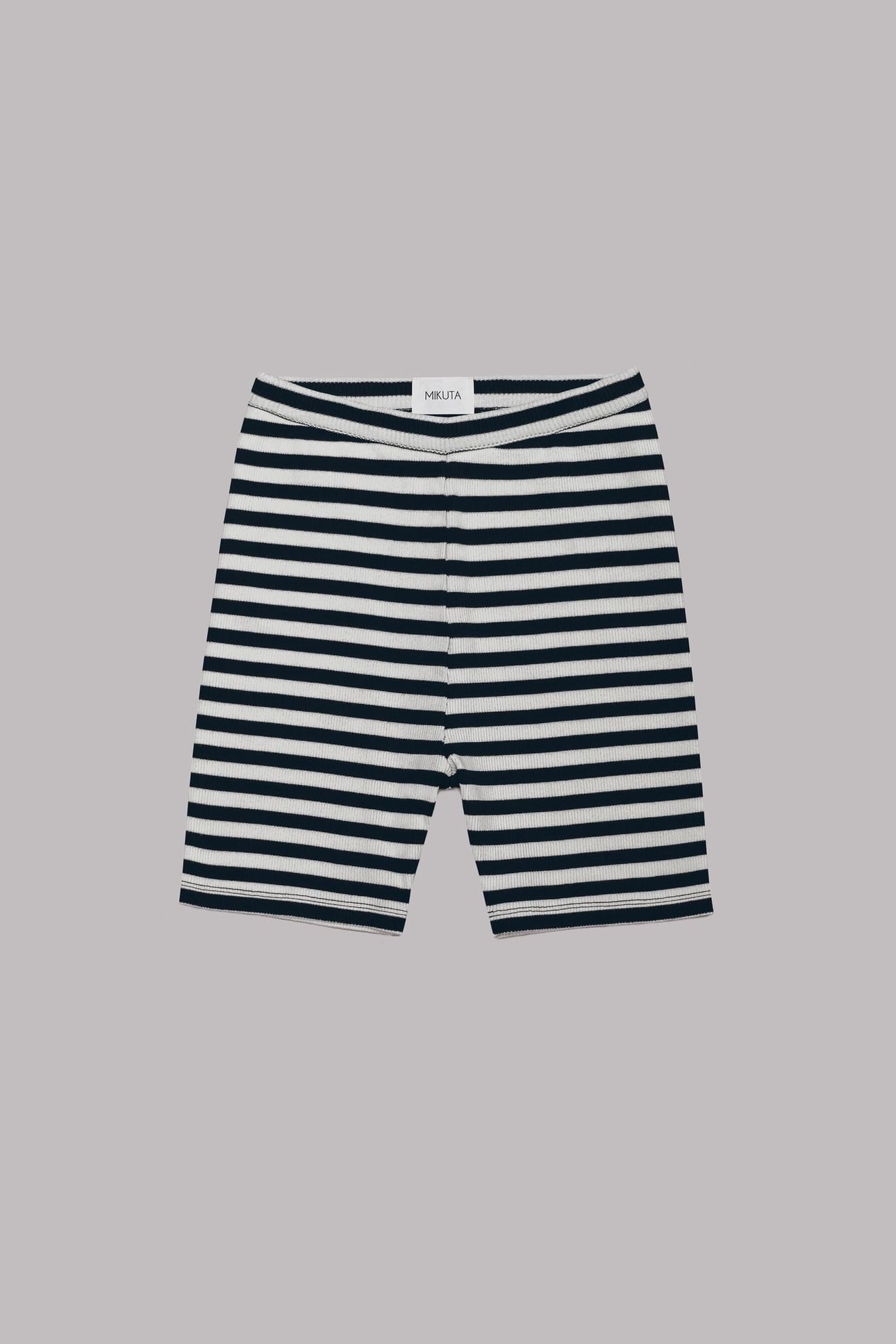 THE STRIPED RIBBED BIKER SHORTS 1