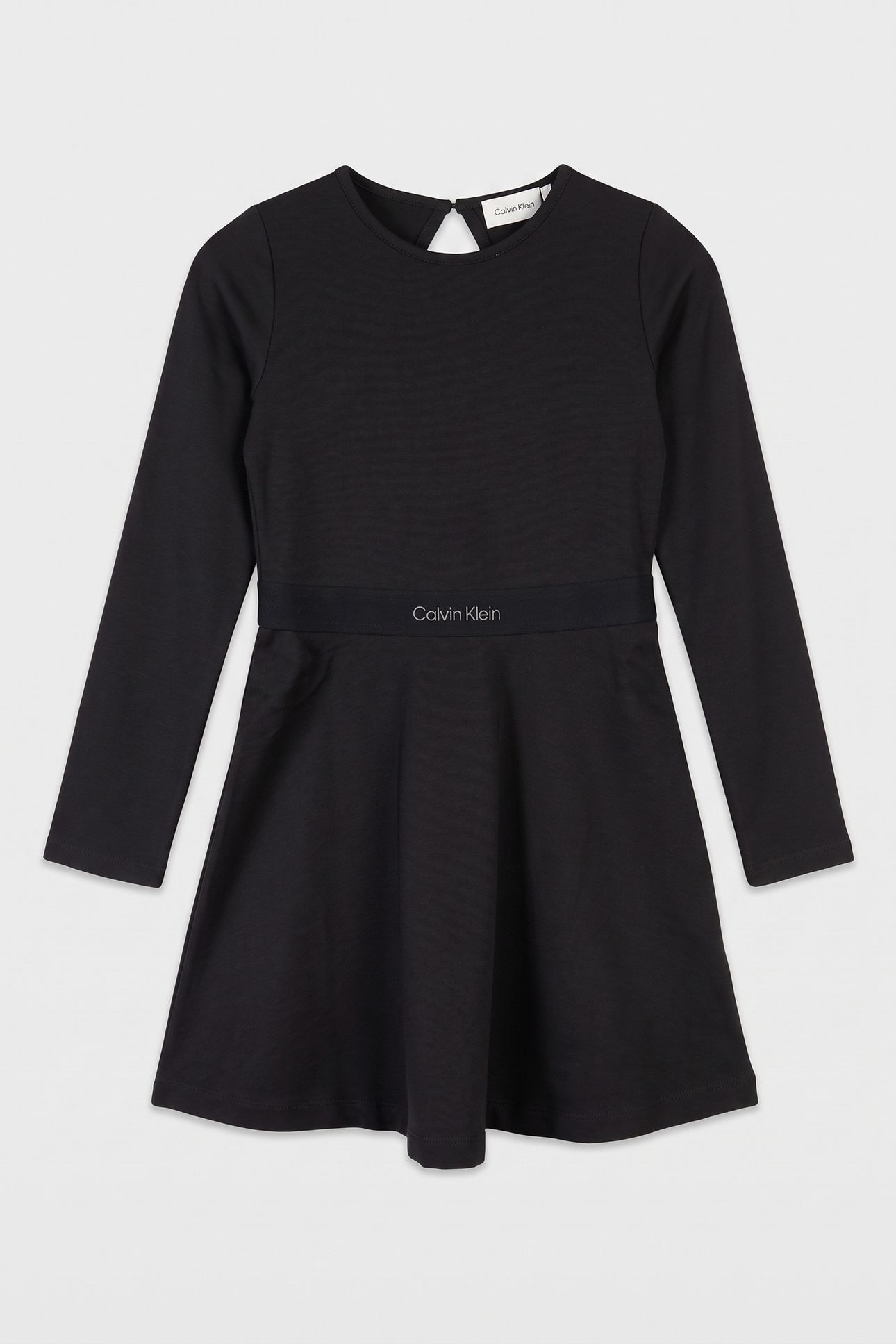 GIRLS PUNTO LOGO DRESS LS BLACK 1