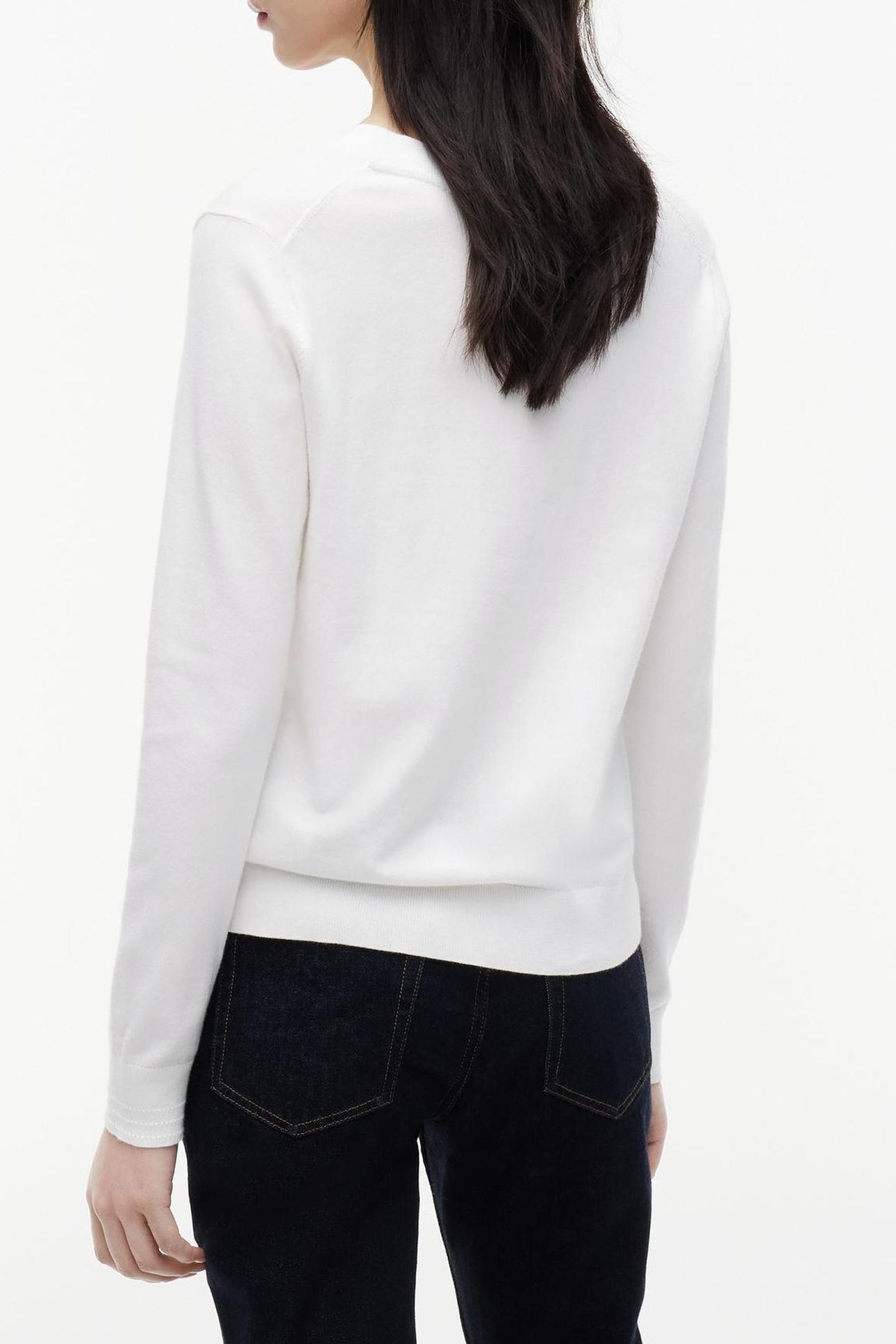 CO JERSEY STITCH V-NECK ECRU 6