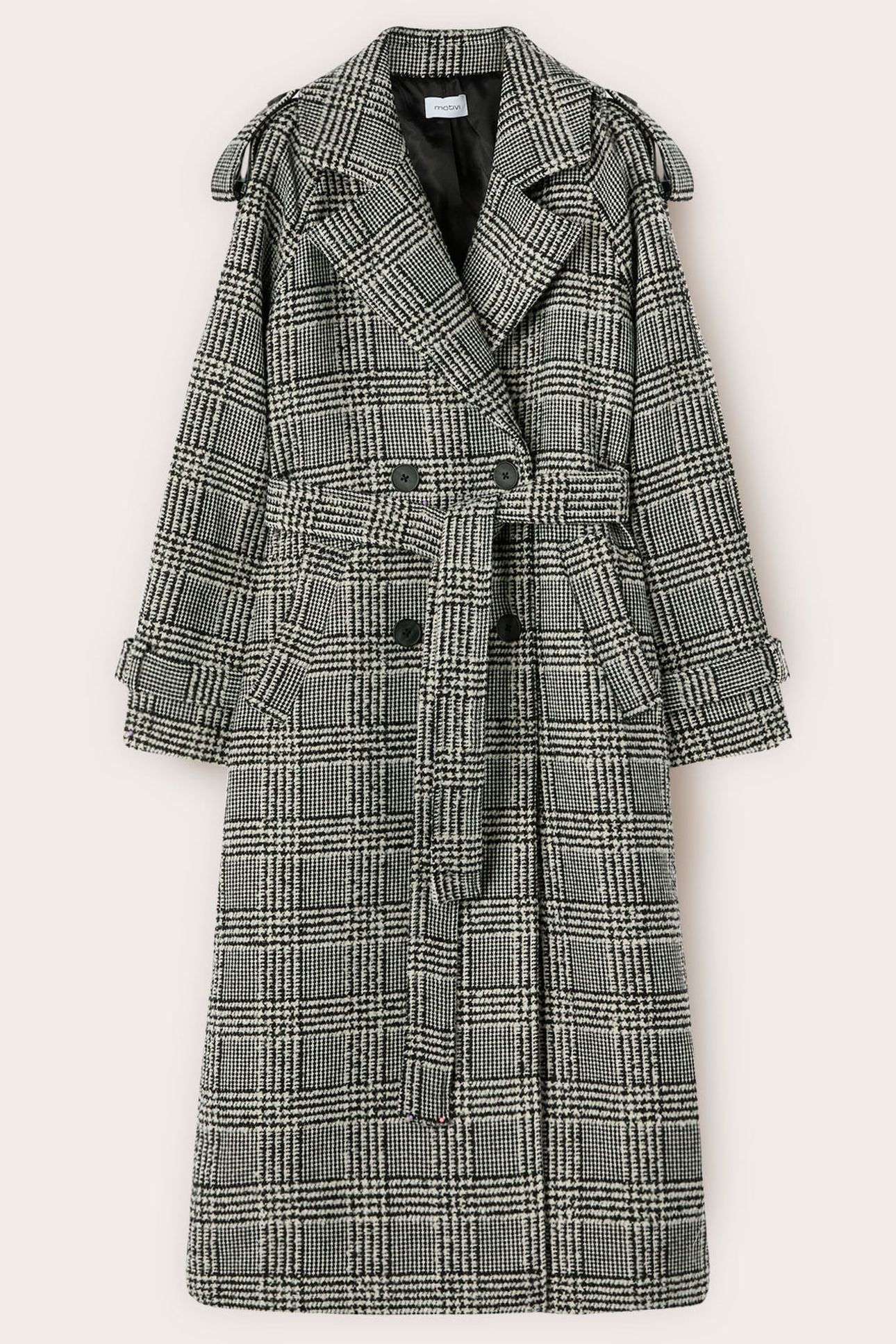 MIXED WOOL COAT IN CHECK PATTERN GREY 4