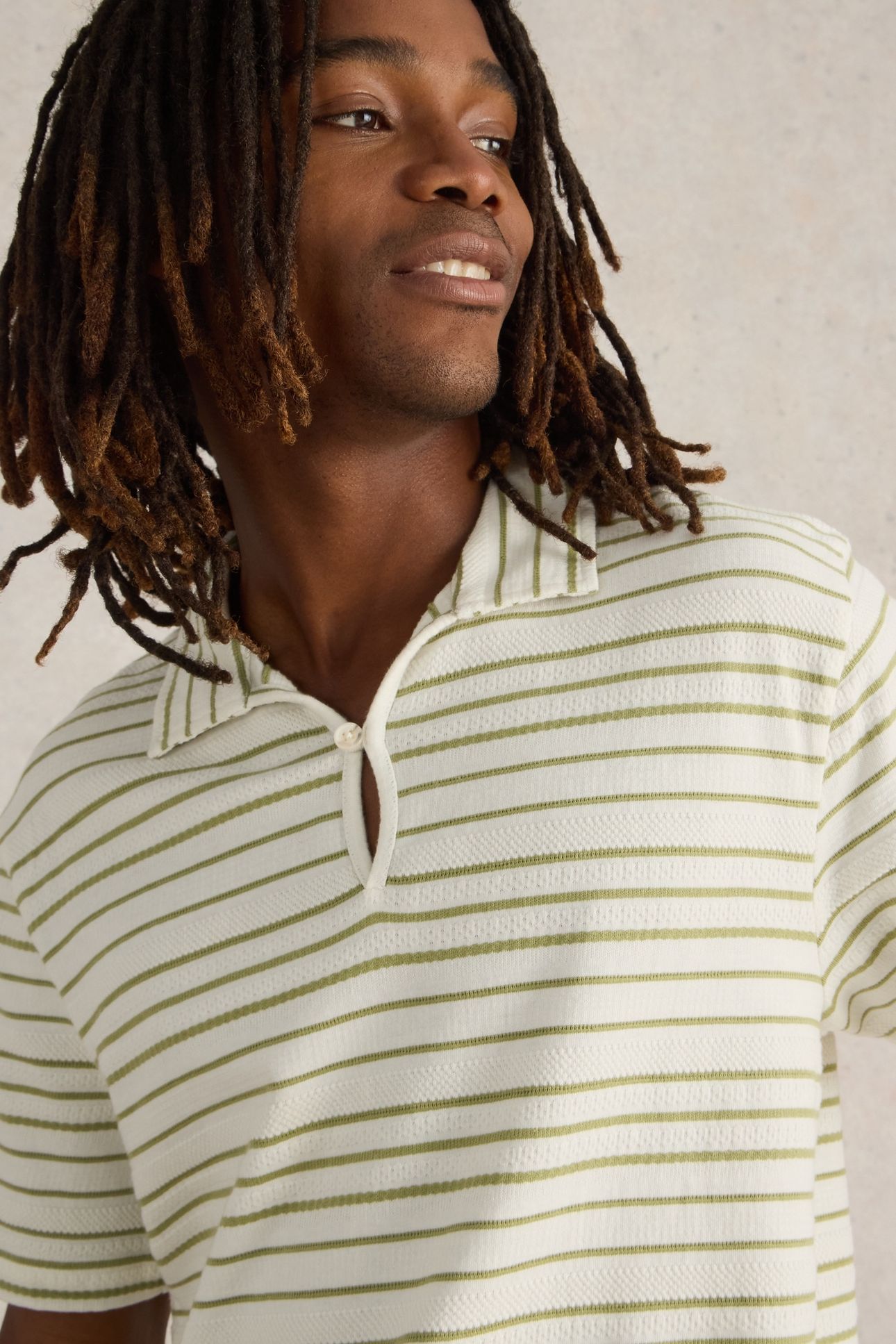 JACQUARD STRIPE POLO WHITE MULTI 4