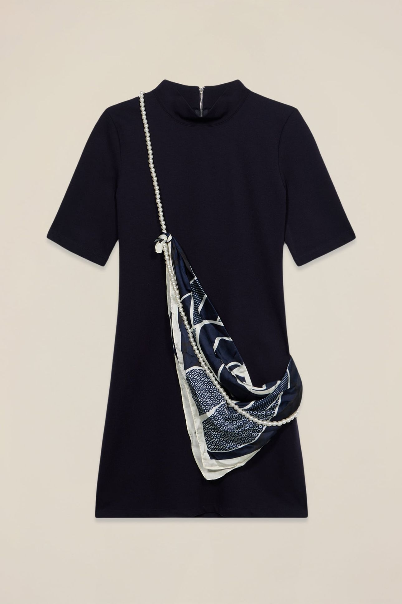 SHEATH DRESS WITH SCARF DETAIL BLUE 4