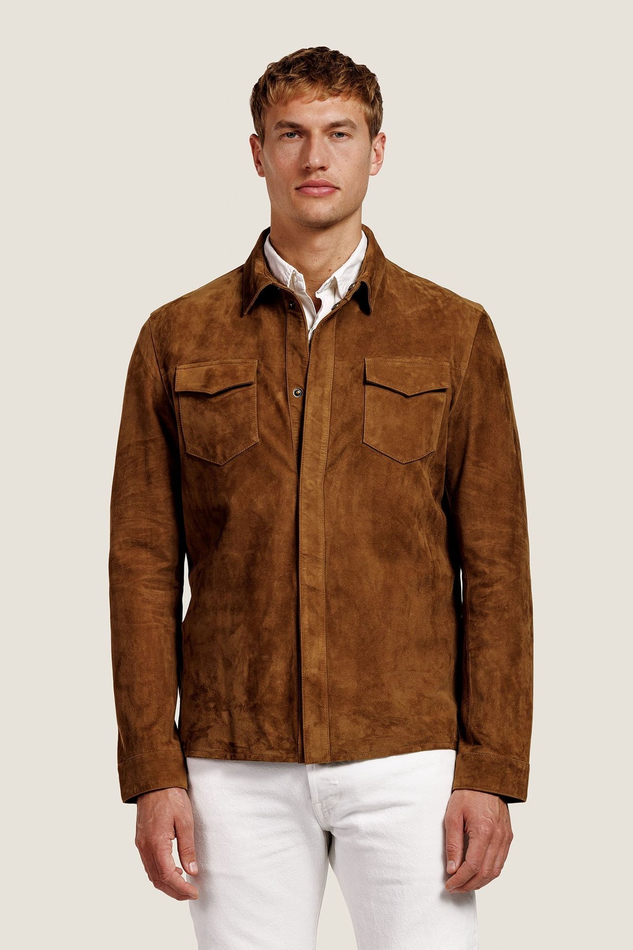 ROBERT SUEDE OVERSHIRT BLOUSE CINNAMON 4