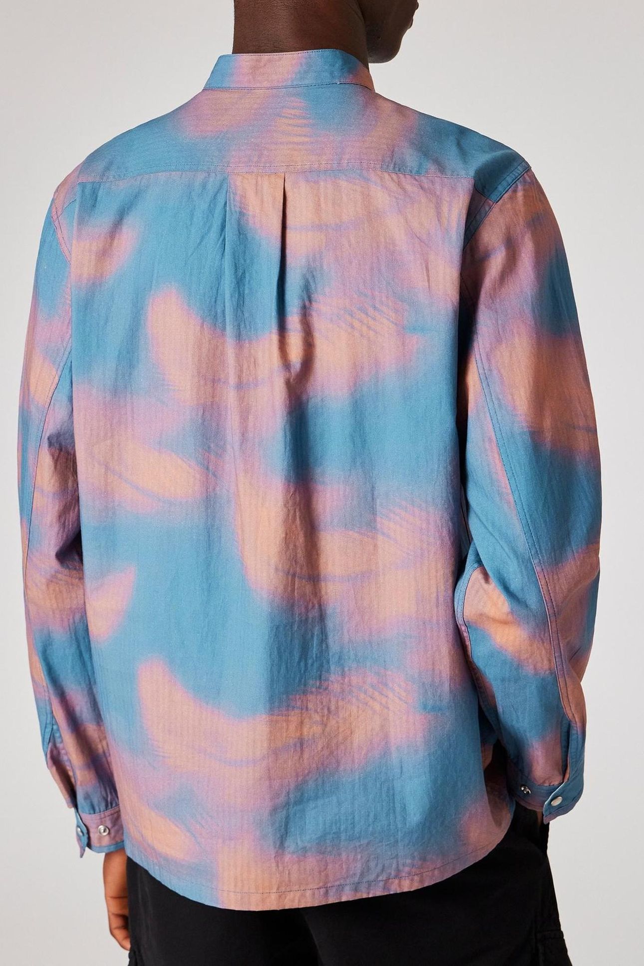 MENS LS CASUAL FIT 1/4 ZIP SHIRT PETROL BLUE 2