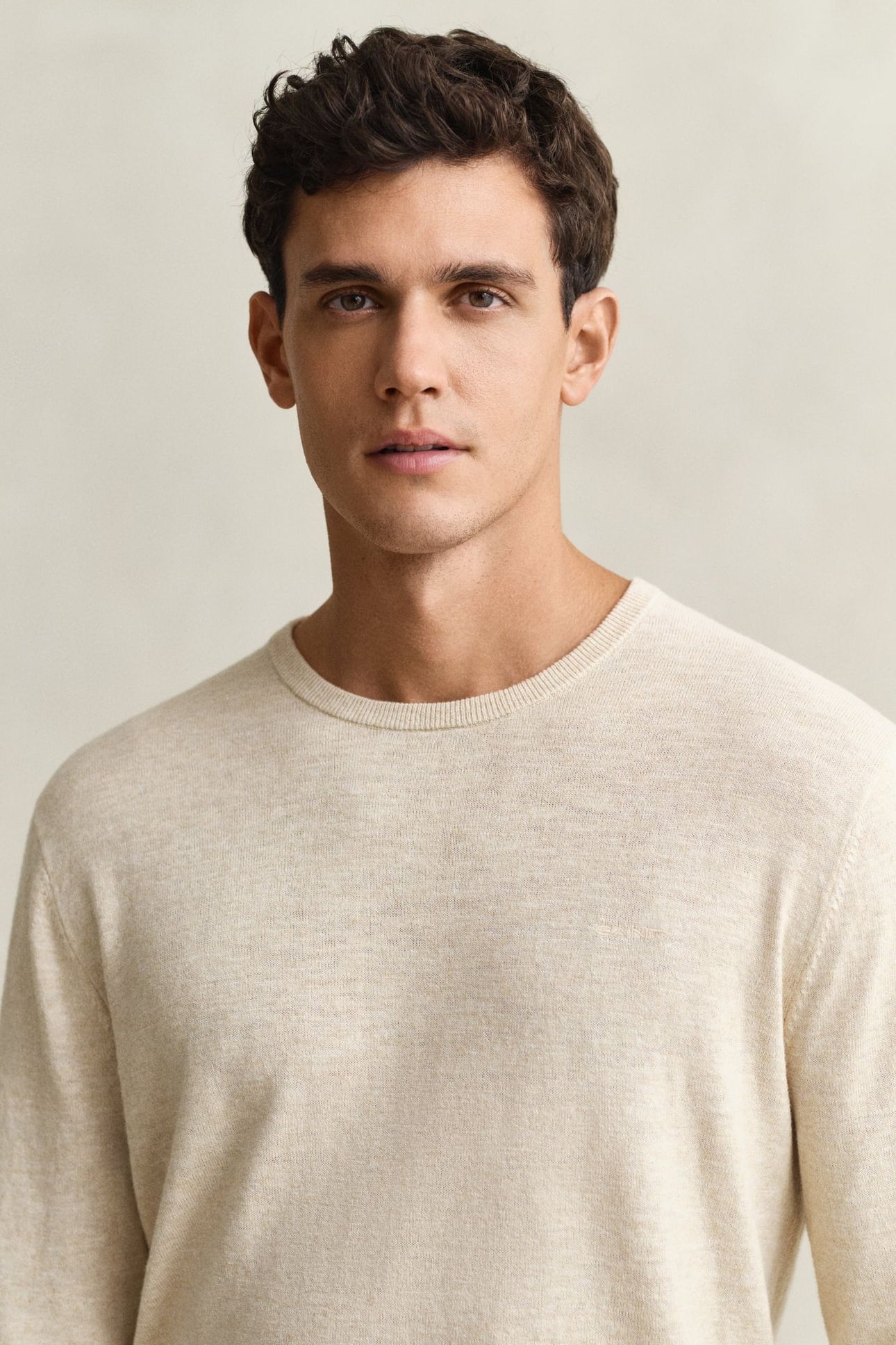SLUB COTTON LINEN C-NECK SEED MELANGE 4