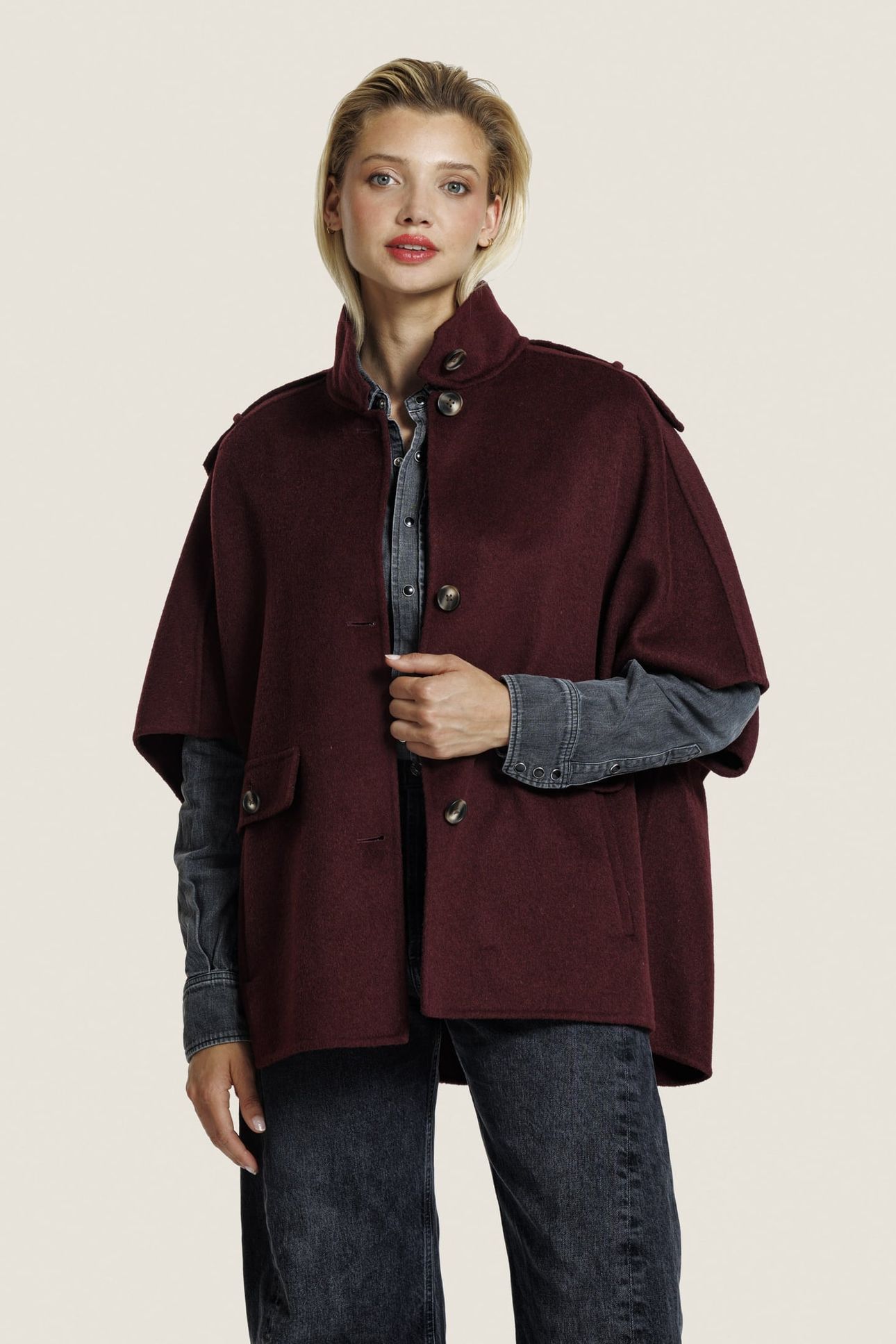 FRENKIE WOOL JACKET BURGUNDY 1