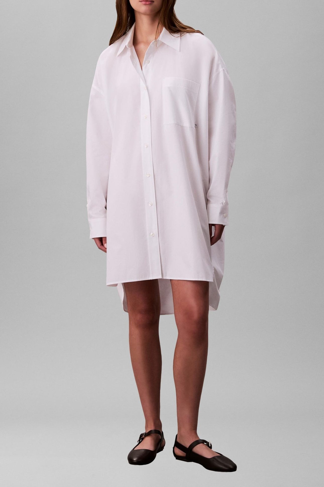 COTTON OVERSIZED MINI DRESS BRILLIANT WHITE 1
