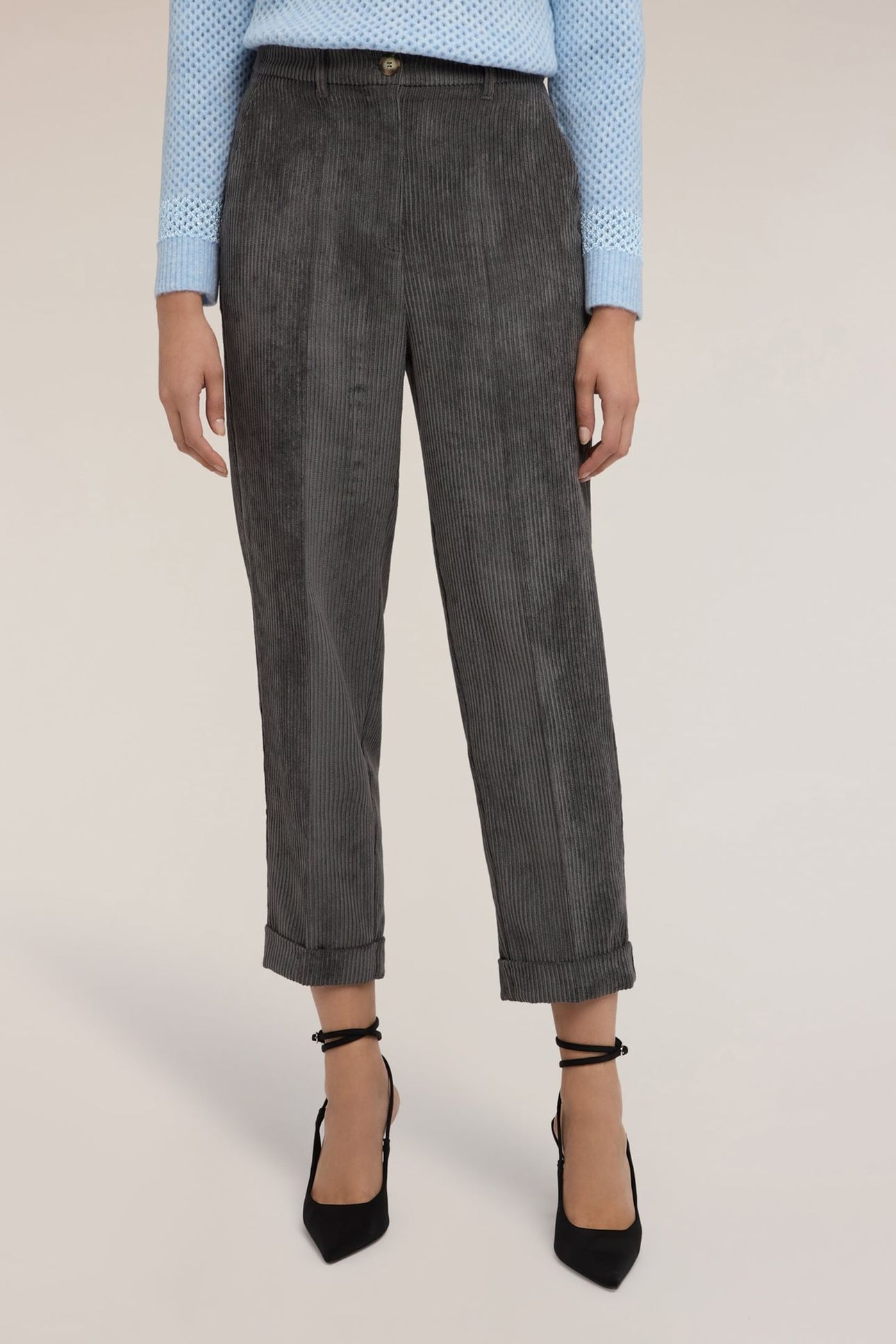 CORDUROY CARROT PANTS GREY 2