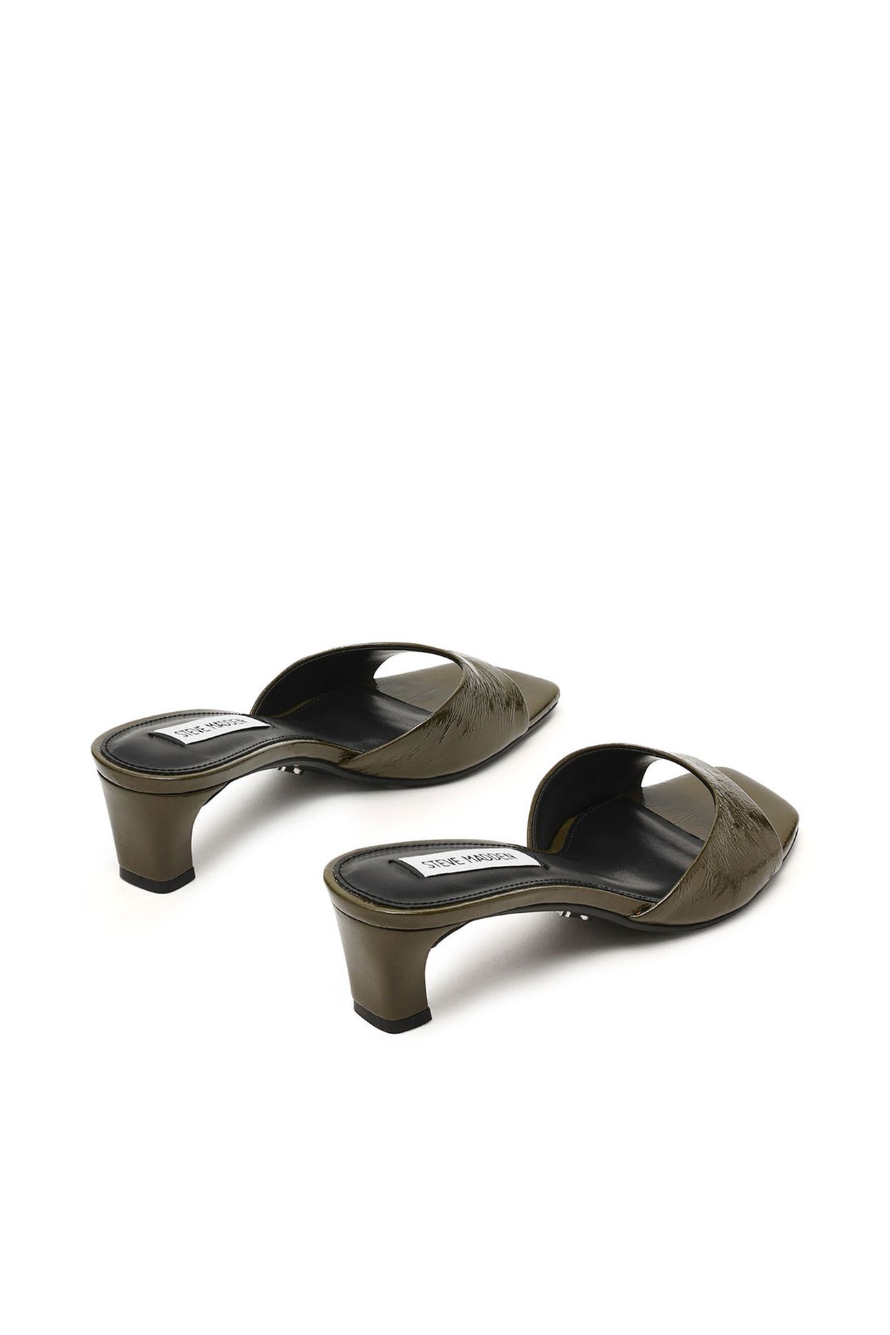 HINTS MULES DK OLIVE CRINKLE LEATHER 3