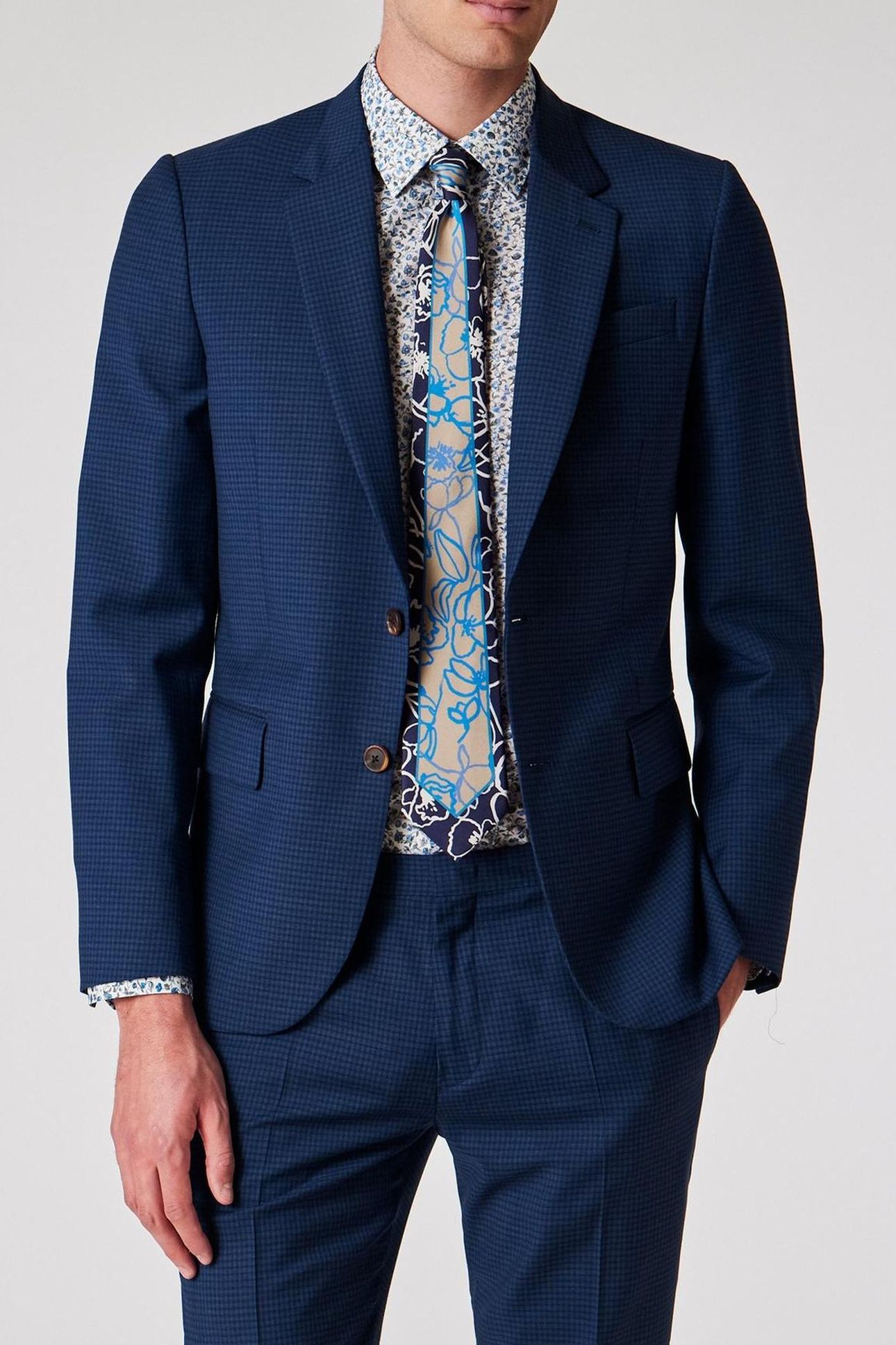 GENTS TAILORED FIT 2BTN JACKET BLUE 1