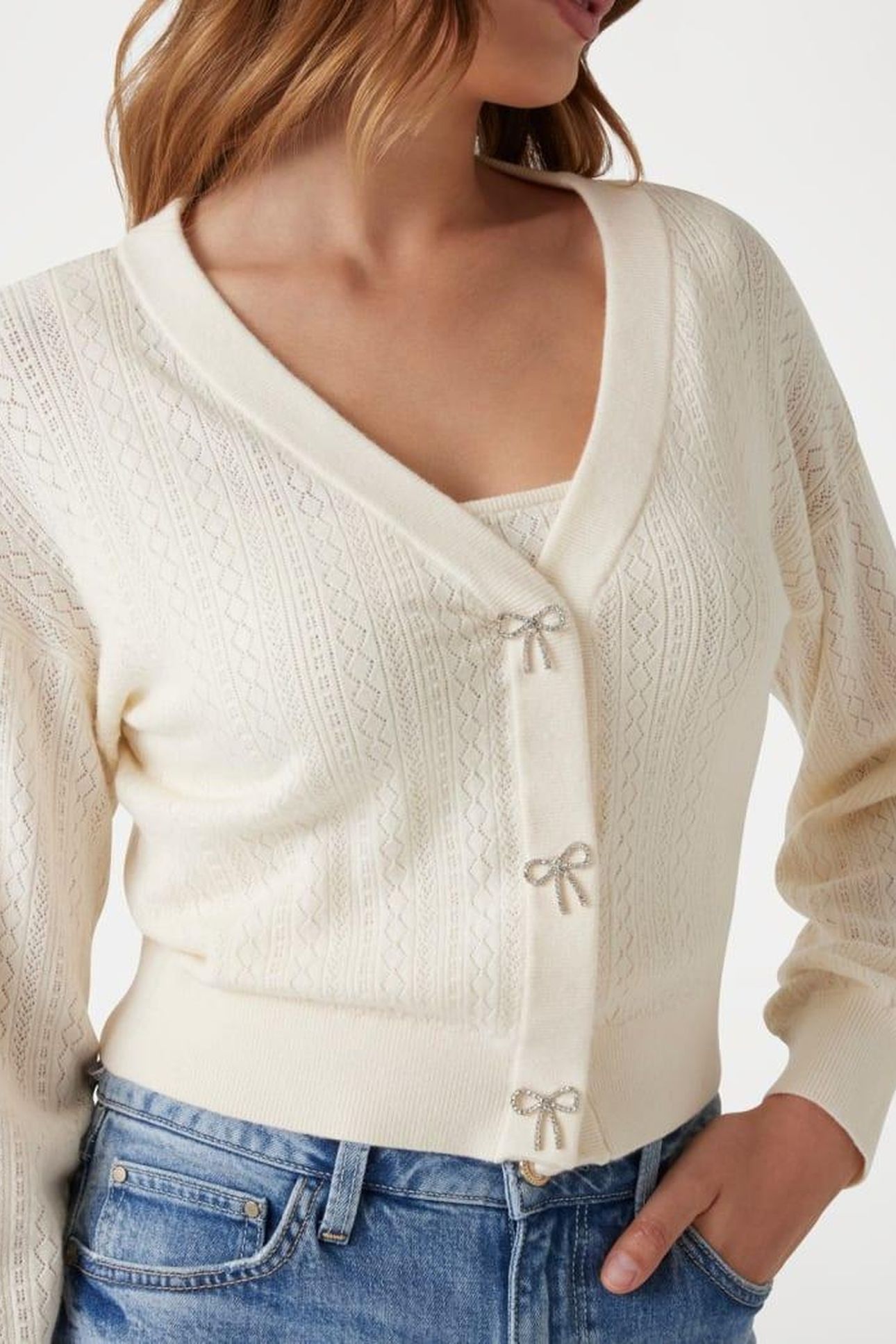 LS VN LYLA CARDI SWT CREAM WHITE 6