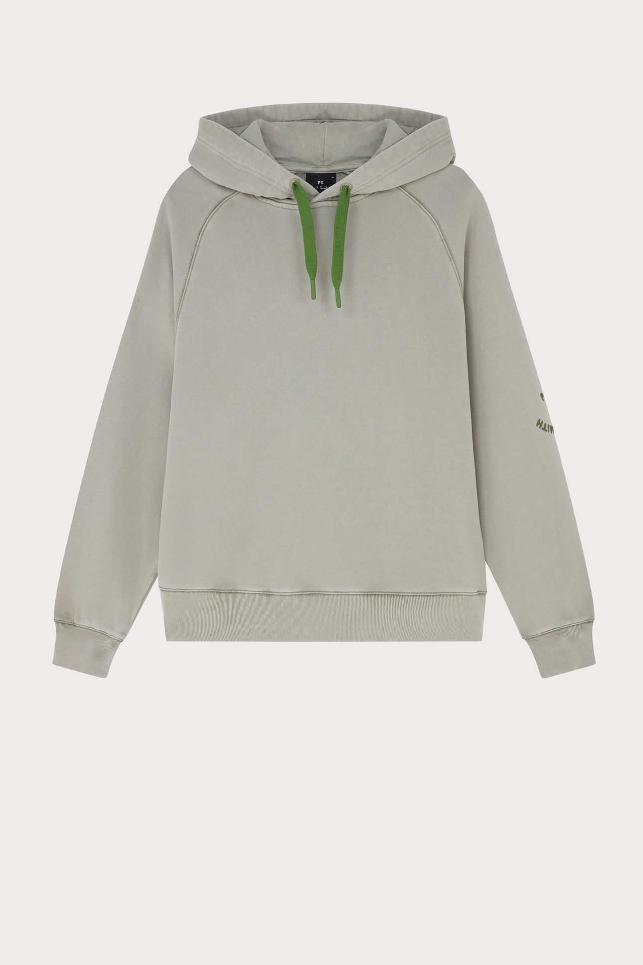 MENS HOODIE PS HAPPY EMB LT GREYISH GREEN 1