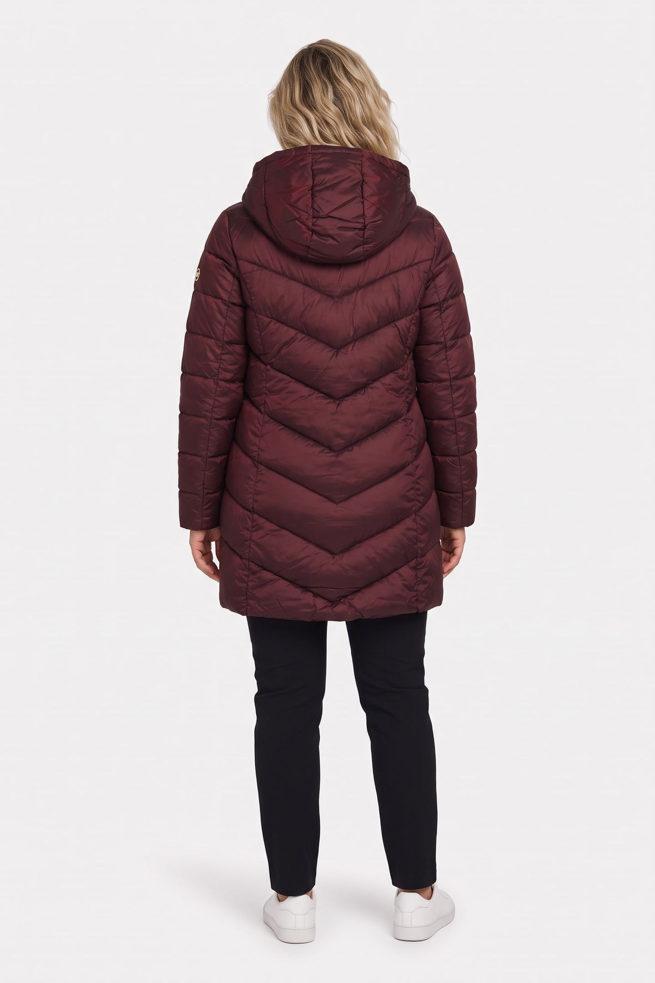 HOODED LONGLINE CHEVRON OXBLOOD 2