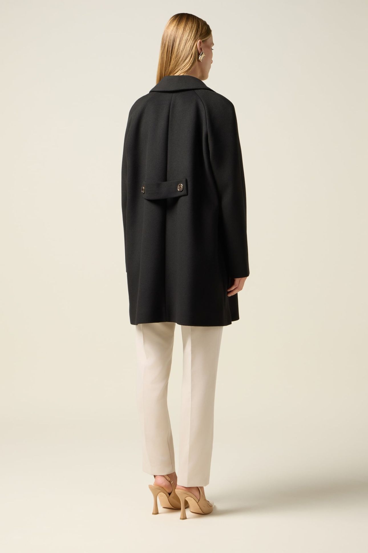 MID-LENGTH COAT WITH BUTTONS BLACK 2