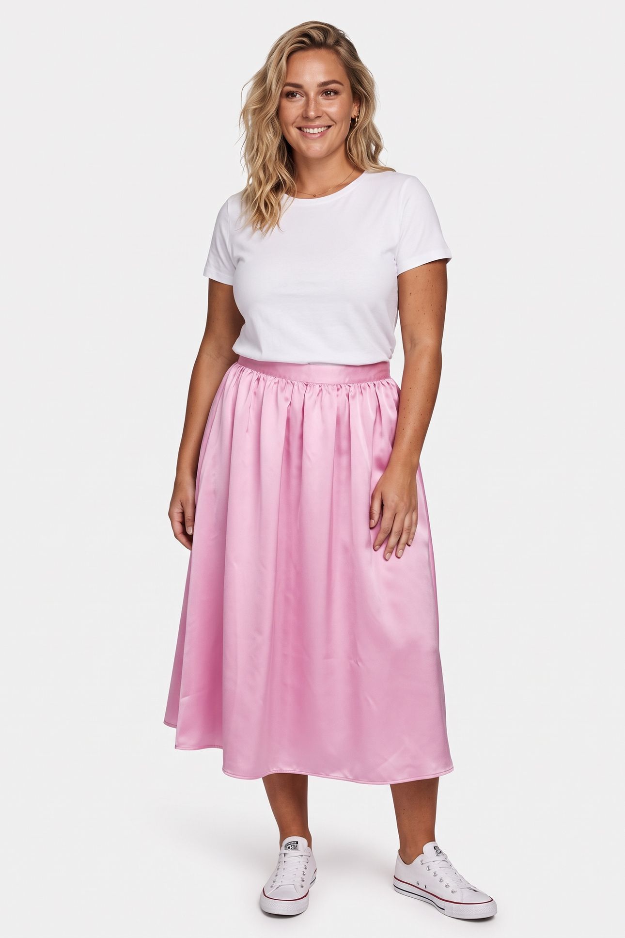 JUDITH TAFETTA SKIRT PINK 1