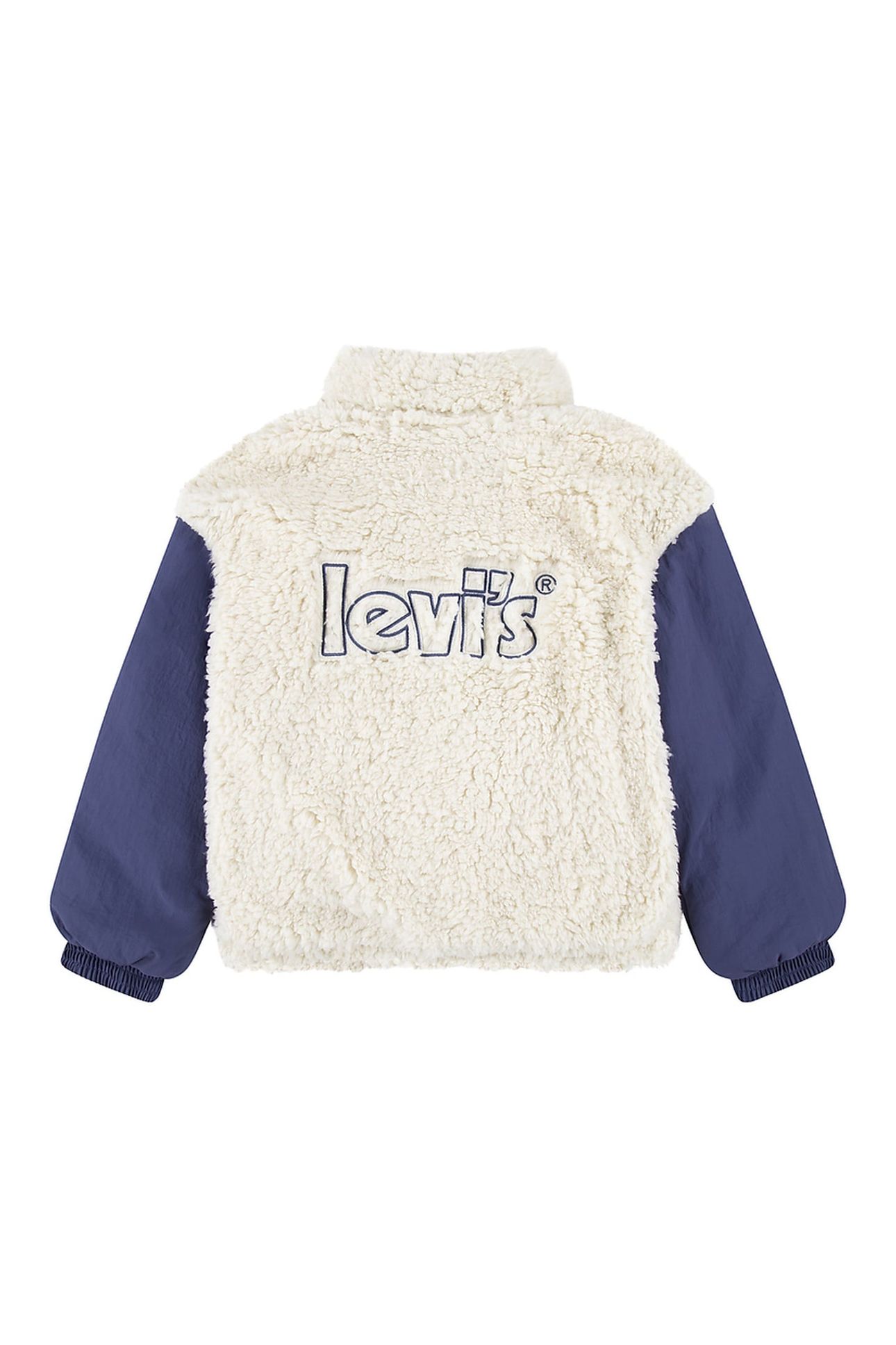 GIRLS BOXY FIT SHERPA JACKET ANTIQUE WHITE 2