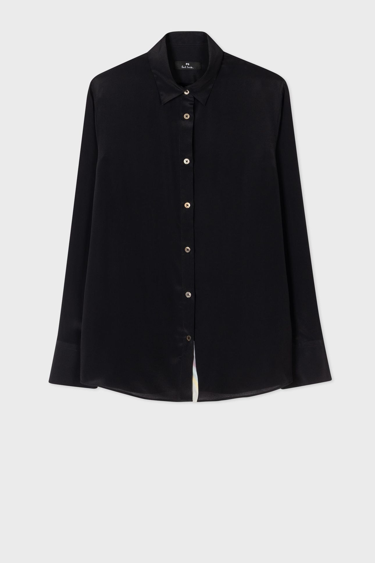 WOMENS SPRAY SWIRL PLACKET SHIRT BLACK 4