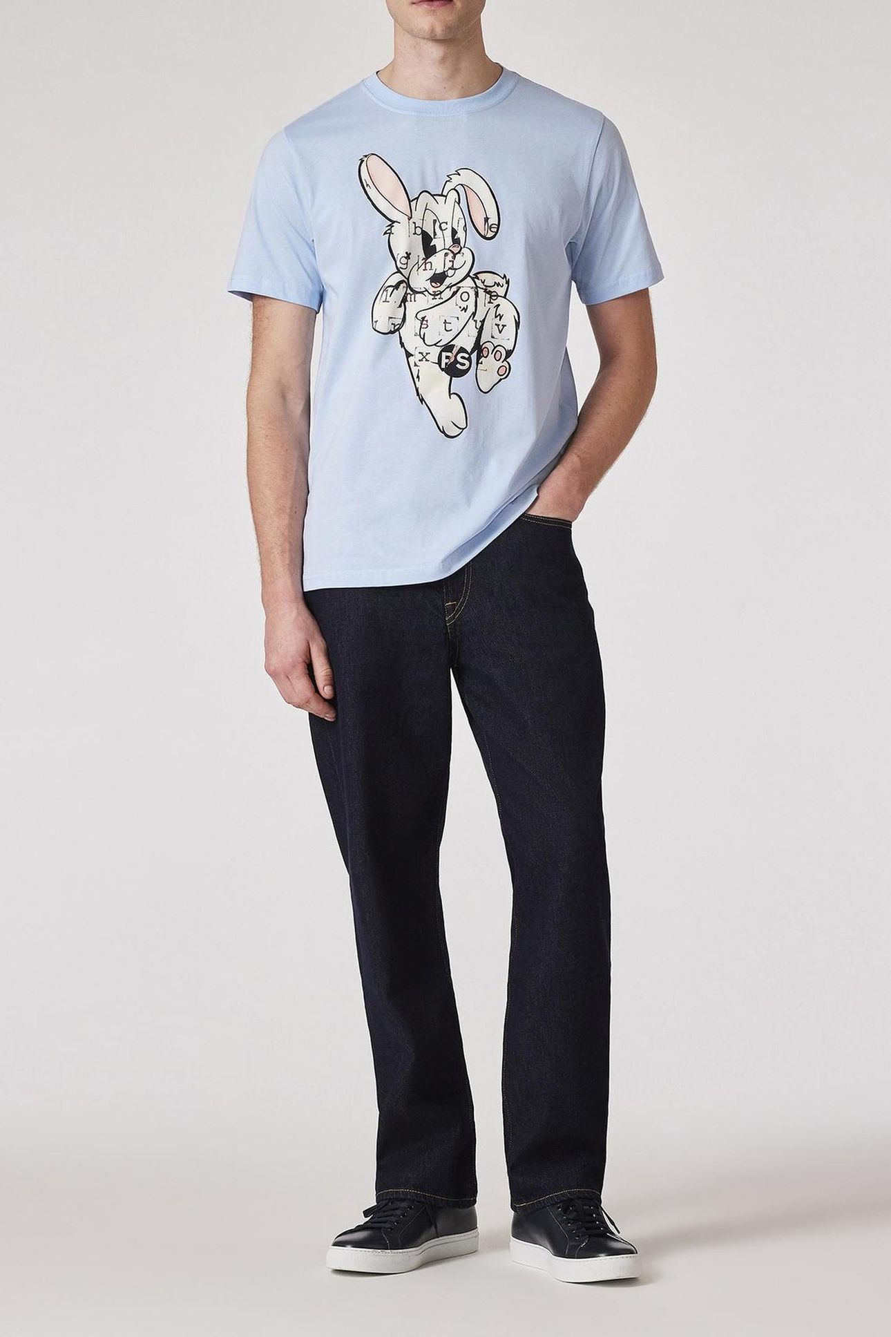 MENS REG FIT SS T SHIRT BUNNY LIGHT BLUE 2