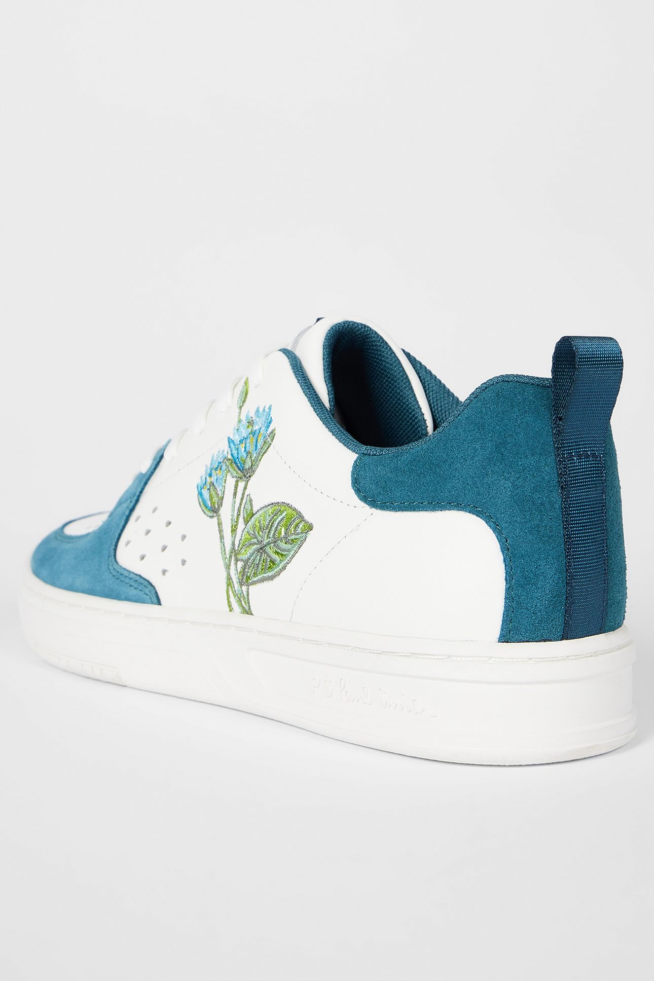 MENS SHOE COSMO WHITE NAVY FLOWER PRINT WHITE 4