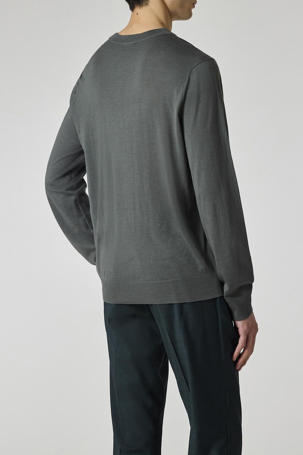 MENS SWEATER CREW NECK PETROL GREEN 2