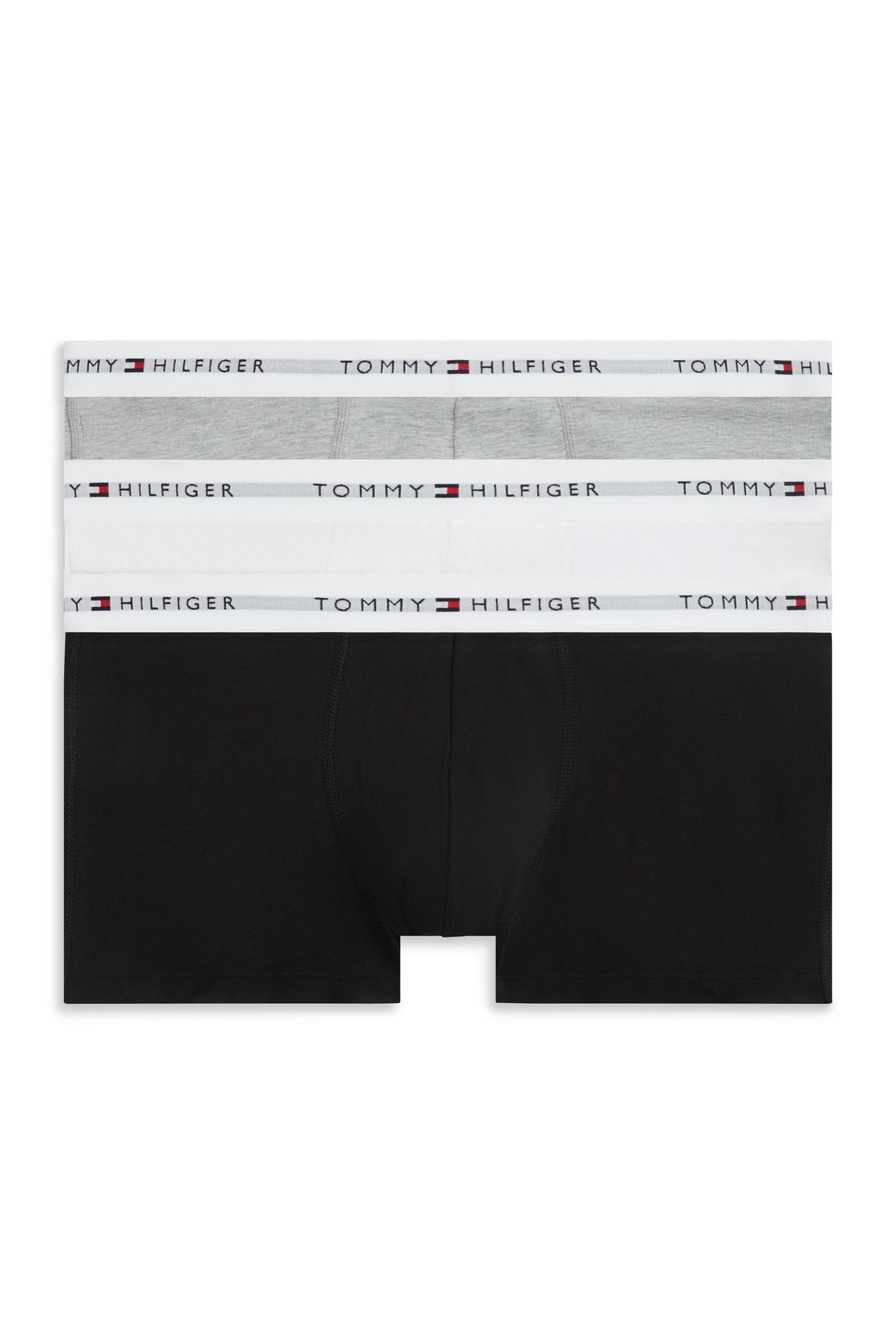 3-PACK LOW RISE TRUNK BLACK/WHITE/LIGHT GREY HEATHER 1