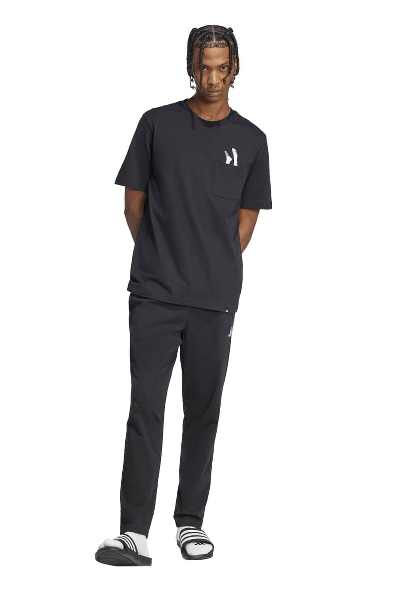 UNISEX L SLIDE PKT TEE BLACK 9